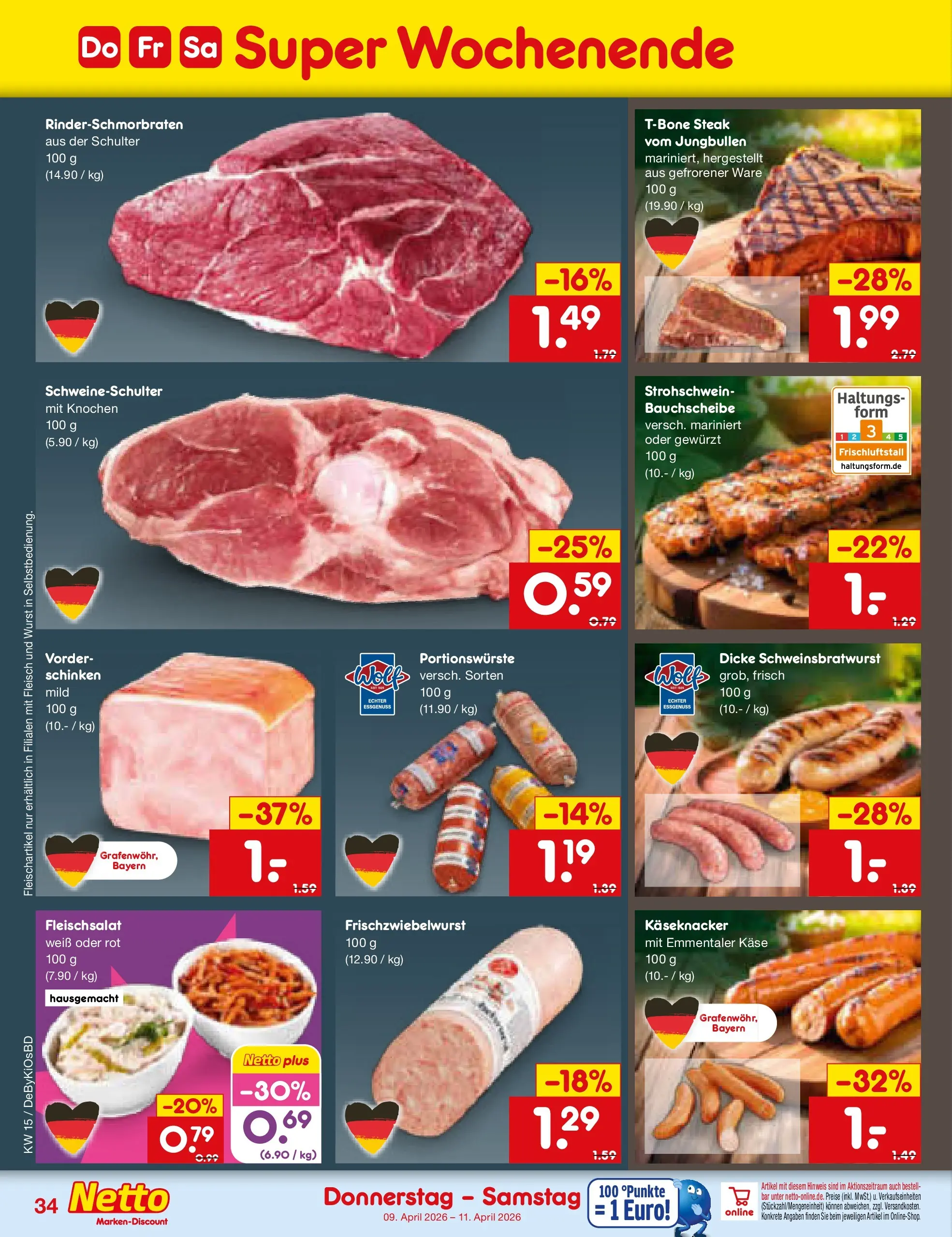 Netto Marken-Discount Prospekt Buttenwiesen	 (ab 07.04.2026) » Angebote | Seite: 50 | Produkte: Wurst, Schinken, Steak, Fleisch