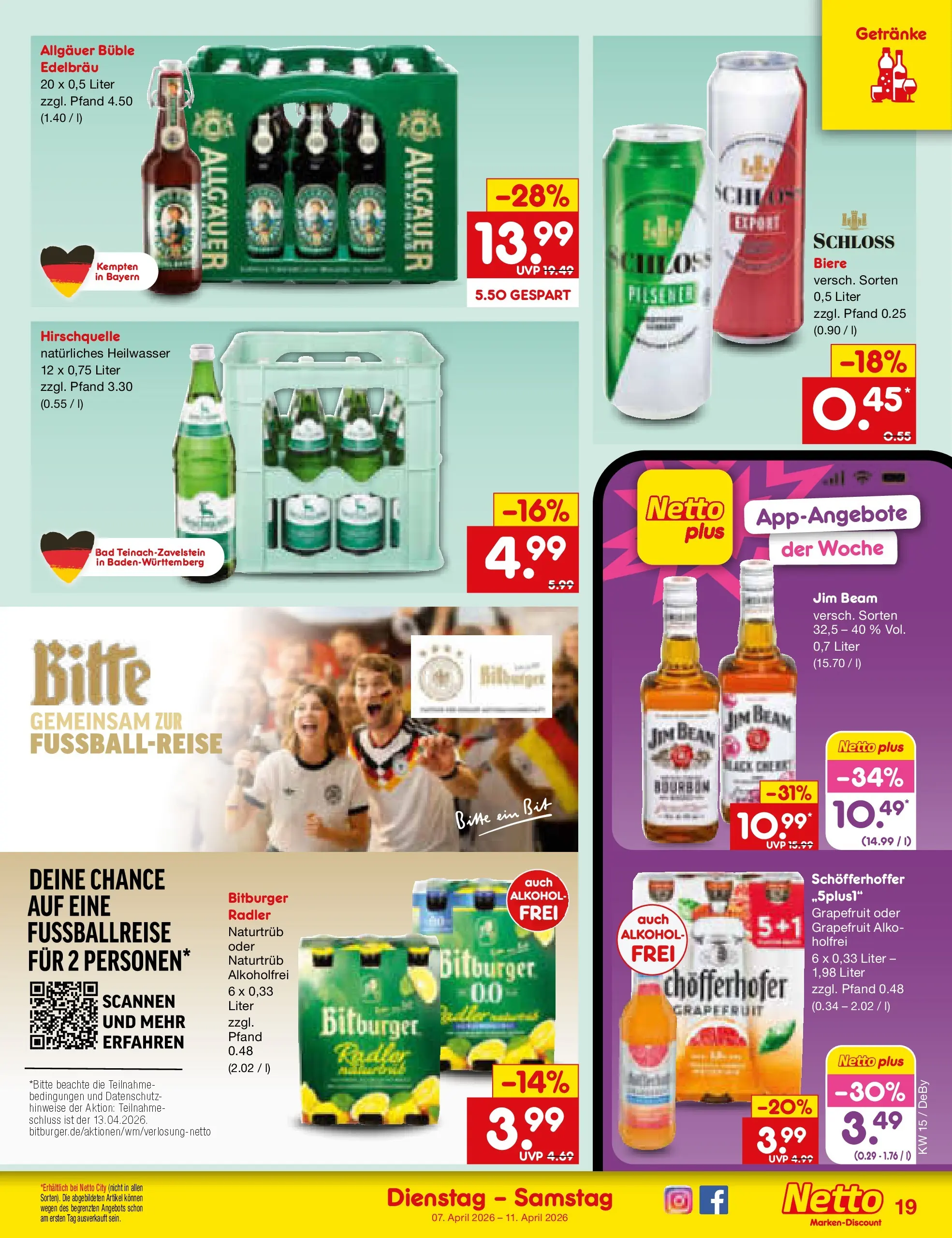 Netto Marken-Discount Prospekt Thierhaupten	 (ab 07.04.2026) » Angebote | Seite: 21 | Produkte: Bitburger, Jim beam, Grapefruit, Bourbon