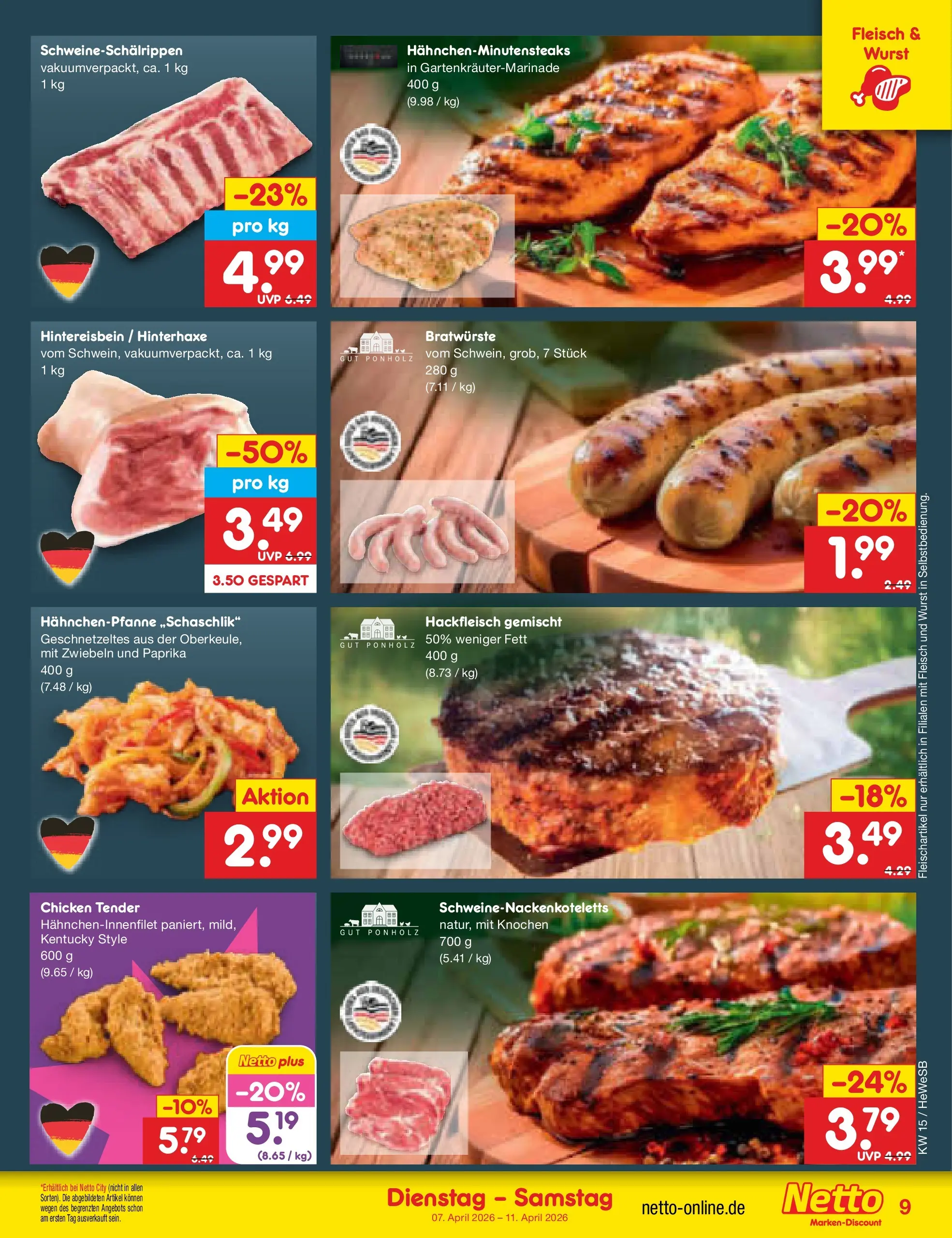 Netto Marken-Discount Prospekt Hamburg	 (ab 07.04.2026) » Angebote | Seite: 11 | Produkte: Zwiebeln, Paprika, Fleisch, Hackfleisch