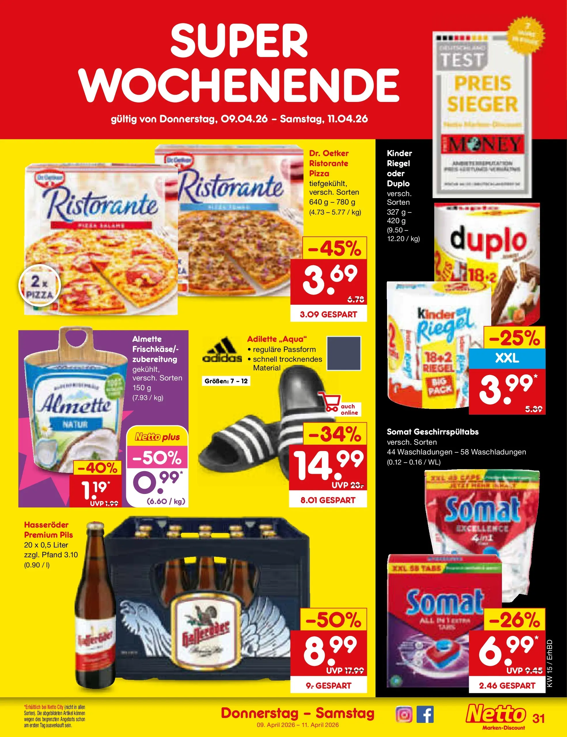 Netto Marken-Discount Prospekt Ergolding	 (ab 07.04.2026) » Angebote | Seite: 47 | Produkte: Almette, Pils, Pizza, Hasseröder