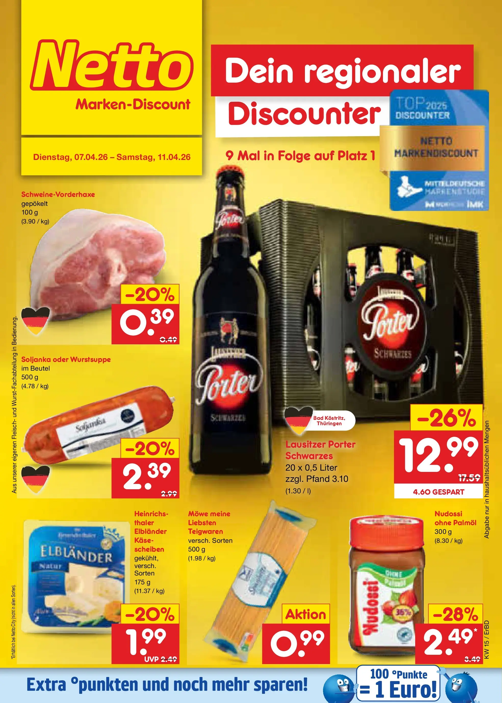 Netto Marken-Discount Prospekt Jena-Lobeda	 (ab 07.04.2026) » Angebote | Seite: 26 | Produkte: Top, Käse, Bad, Fleisch