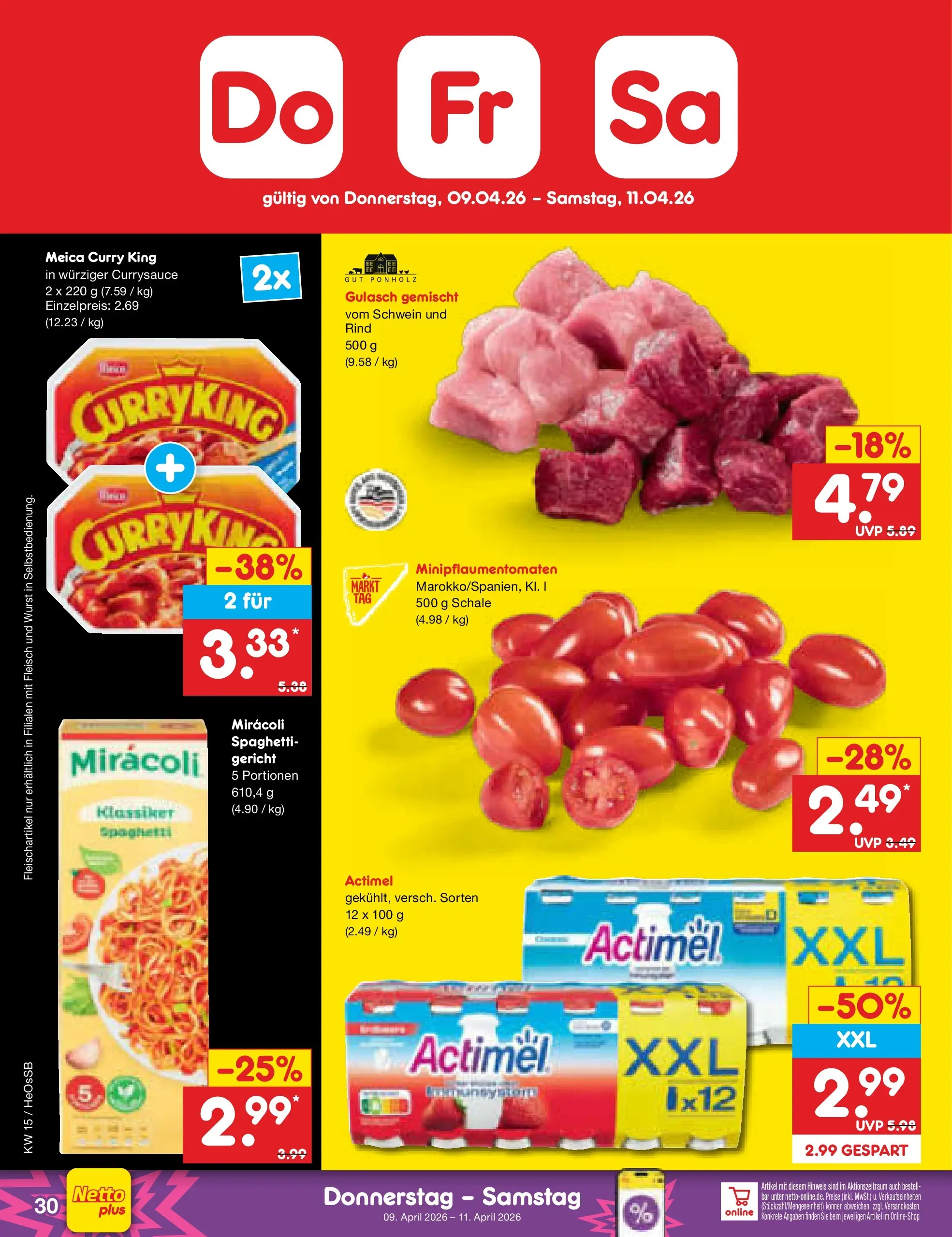 Netto Marken-Discount Prospekt Kröpelin	 (ab 07.04.2026) » Angebote | Seite: 38 | Produkte: Actimel, Meica, Wurst, Fleisch