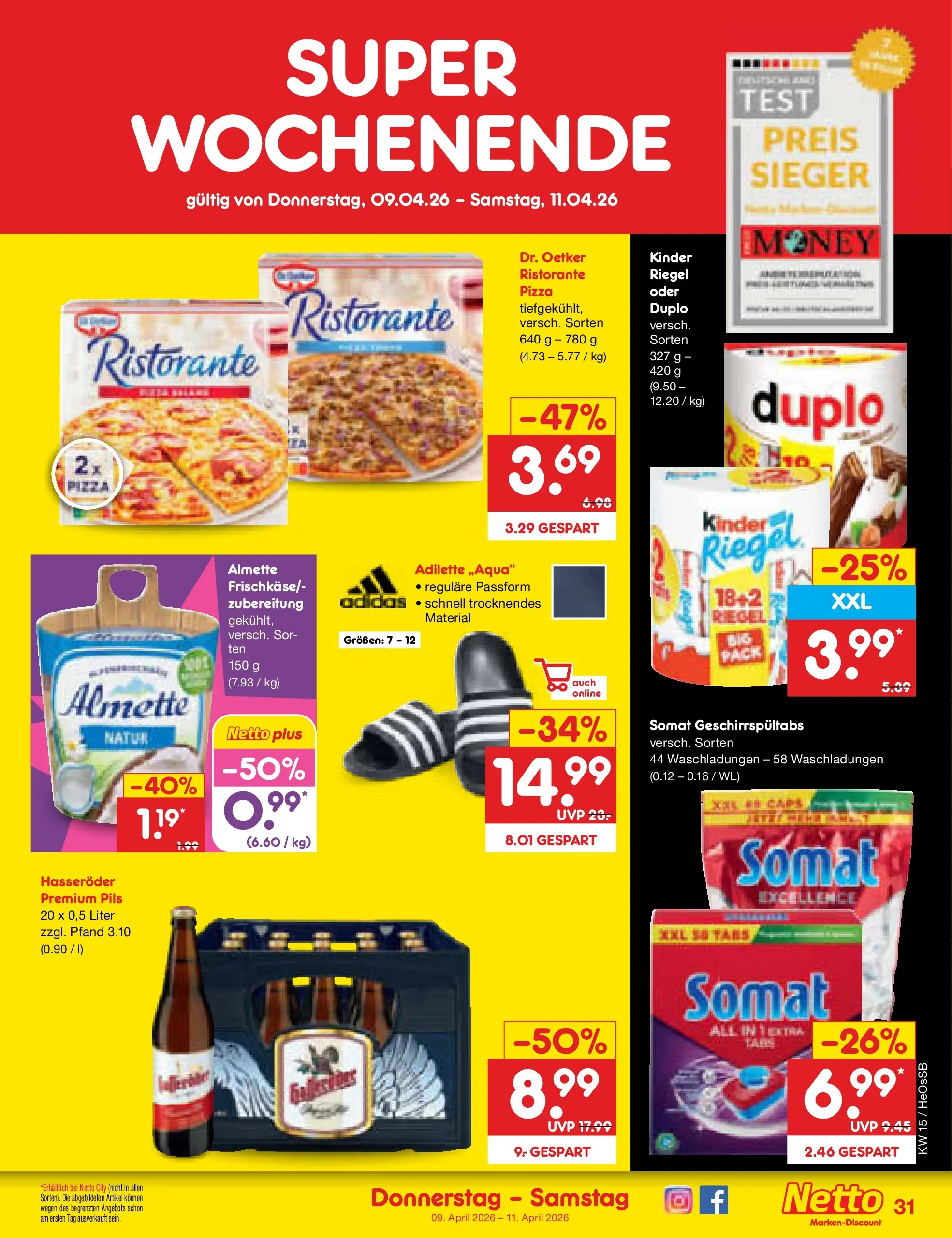 Netto Marken-Discount Prospekt Kröpelin	 (ab 07.04.2026) » Angebote | Seite: 39 | Produkte: Ristorante, Almette, Pils, Hasseröder