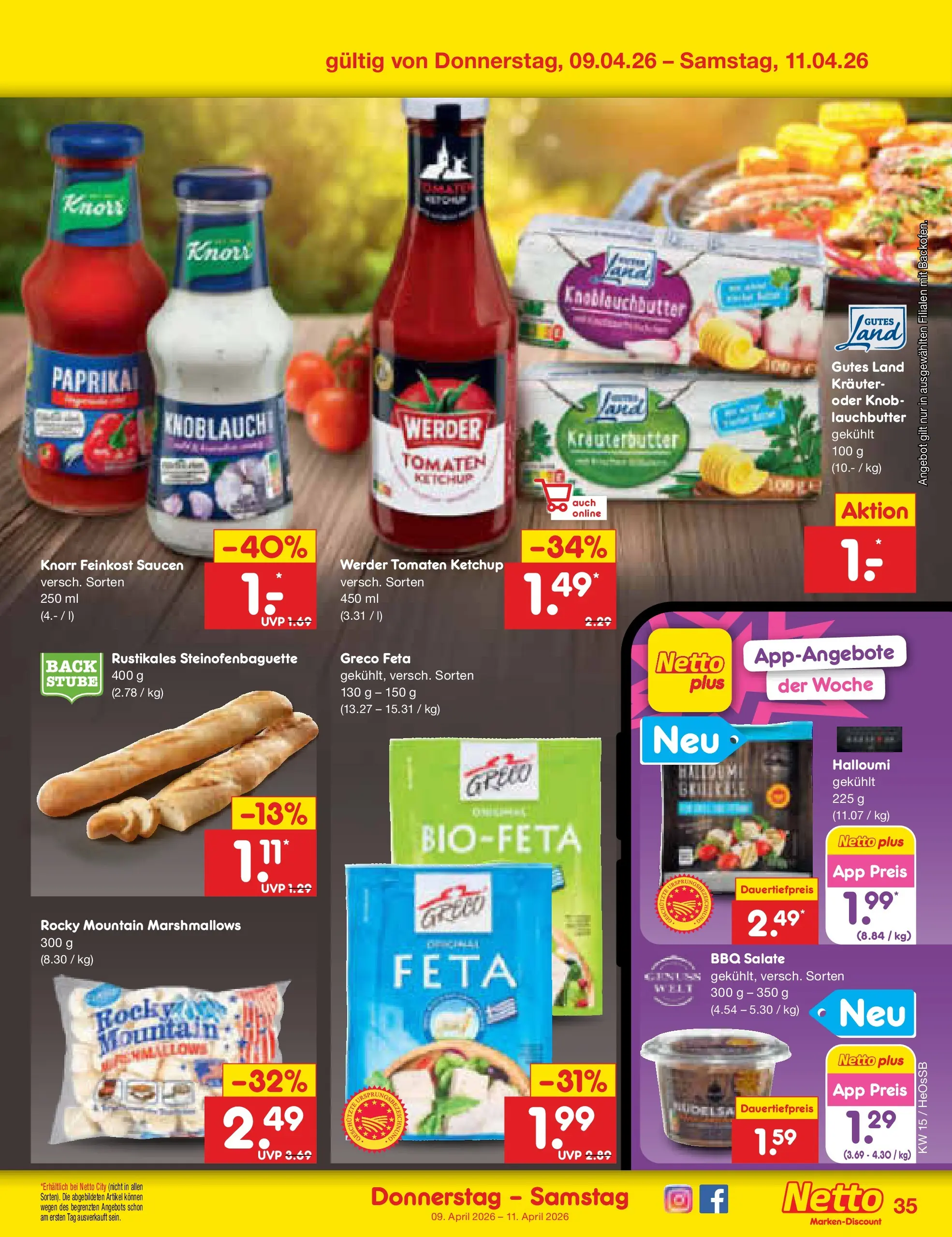 Netto Marken-Discount Prospekt Kröpelin	 (ab 07.04.2026) » Angebote | Seite: 43 | Produkte: Kräuterbutter, Tomaten, Knorr, Ketchup