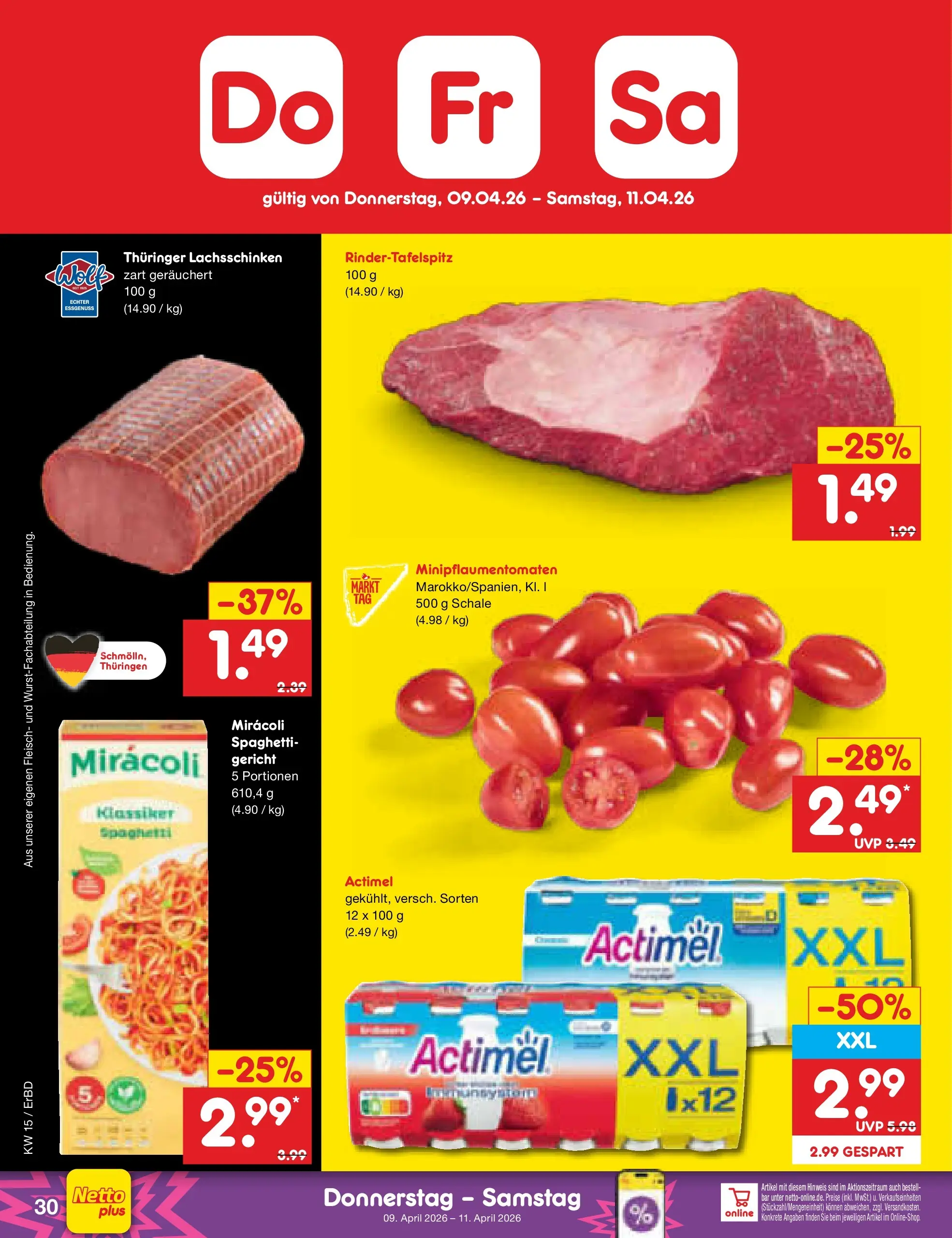 Netto Marken-Discount Prospekt Jena-Lobeda	 (ab 07.04.2026) » Angebote | Seite: 46 | Produkte: Actimel, Fleisch