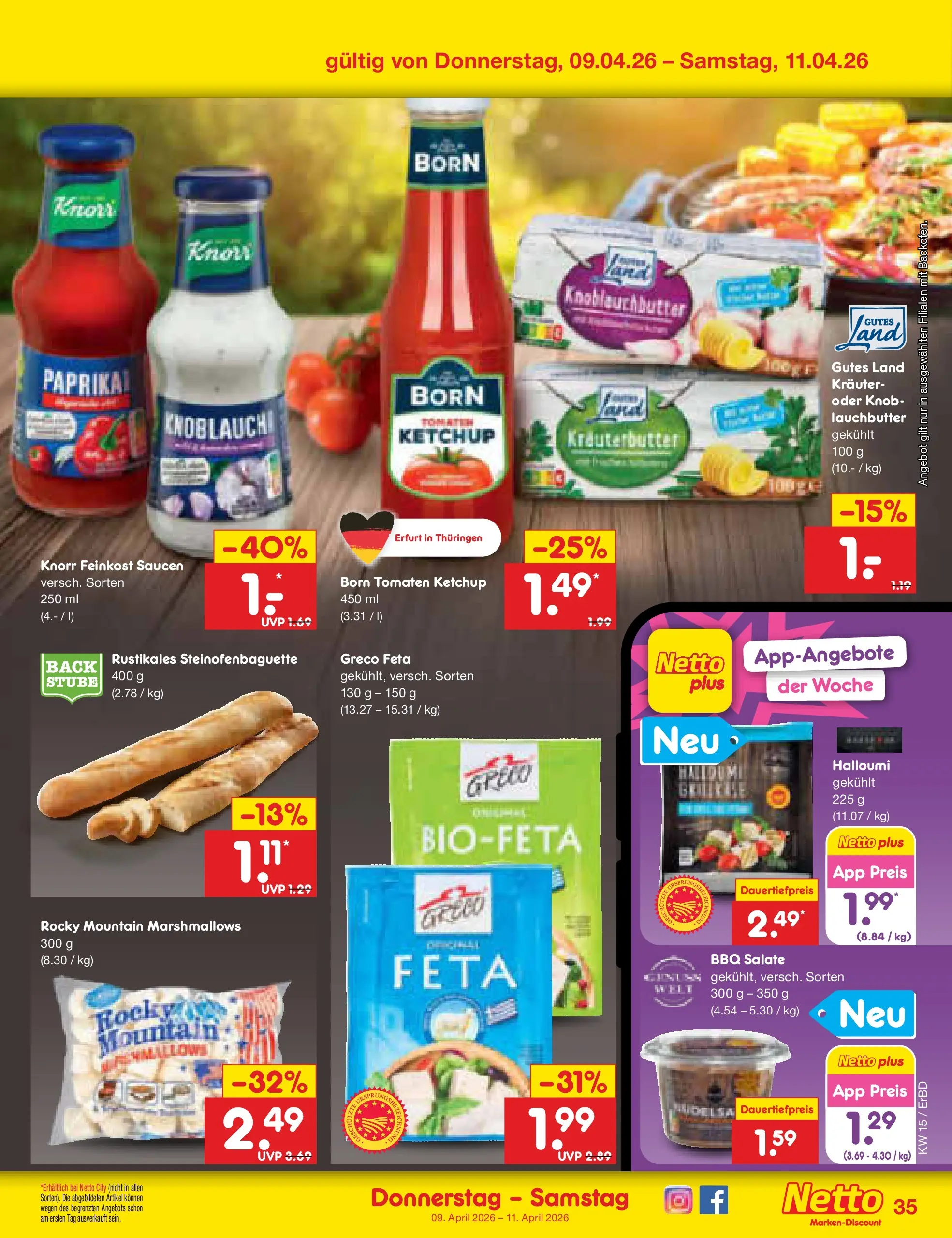 Netto Marken-Discount Prospekt Jena-Lobeda	 (ab 07.04.2026) » Angebote | Seite: 51 | Produkte: Feta, Tomaten, Knoblauch, Ketchup
