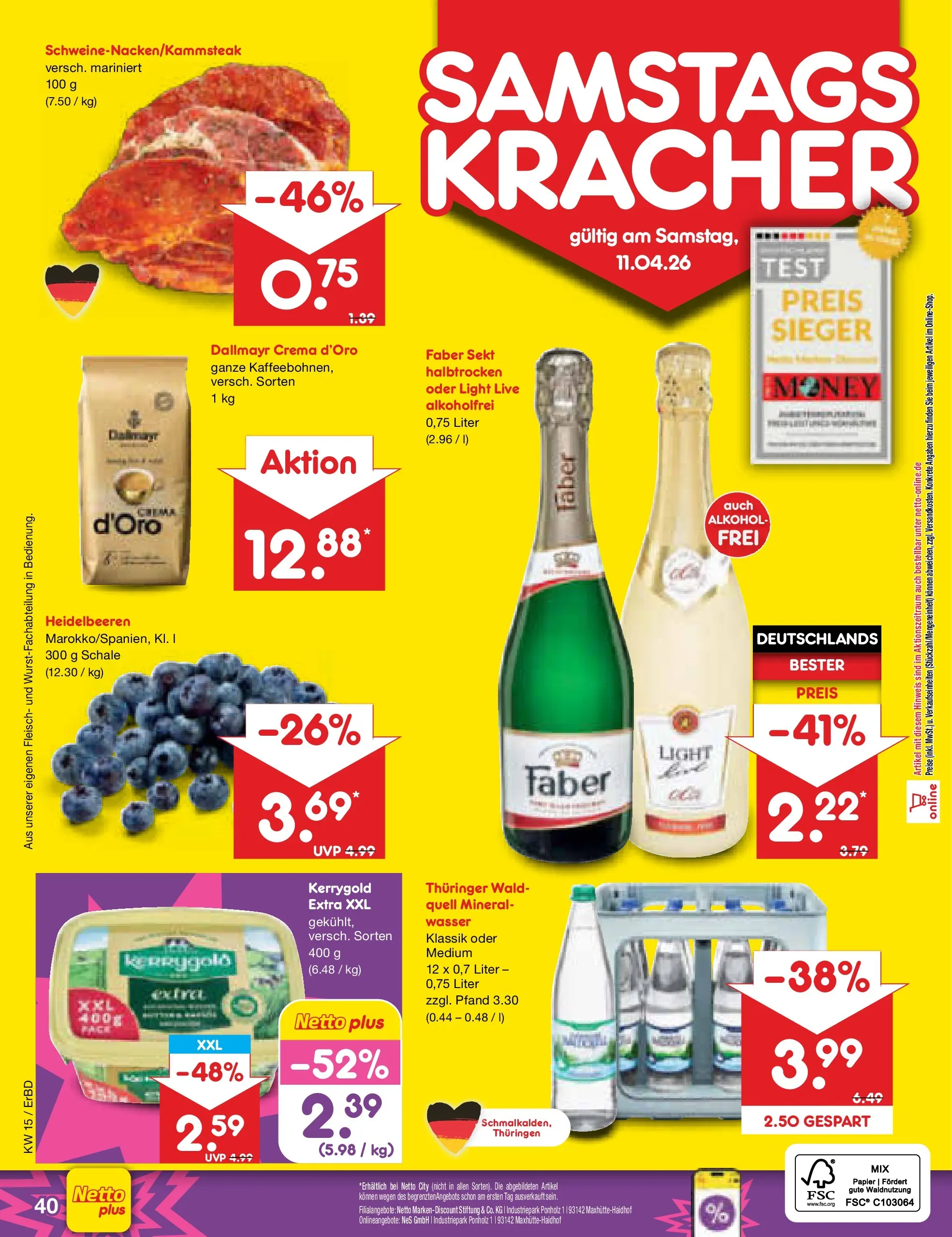 Netto Marken-Discount Prospekt Jena-Lobeda	 (ab 07.04.2026) » Angebote | Seite: 58 | Produkte: Sekt, Heidelbeeren, Dallmayr, Fleisch