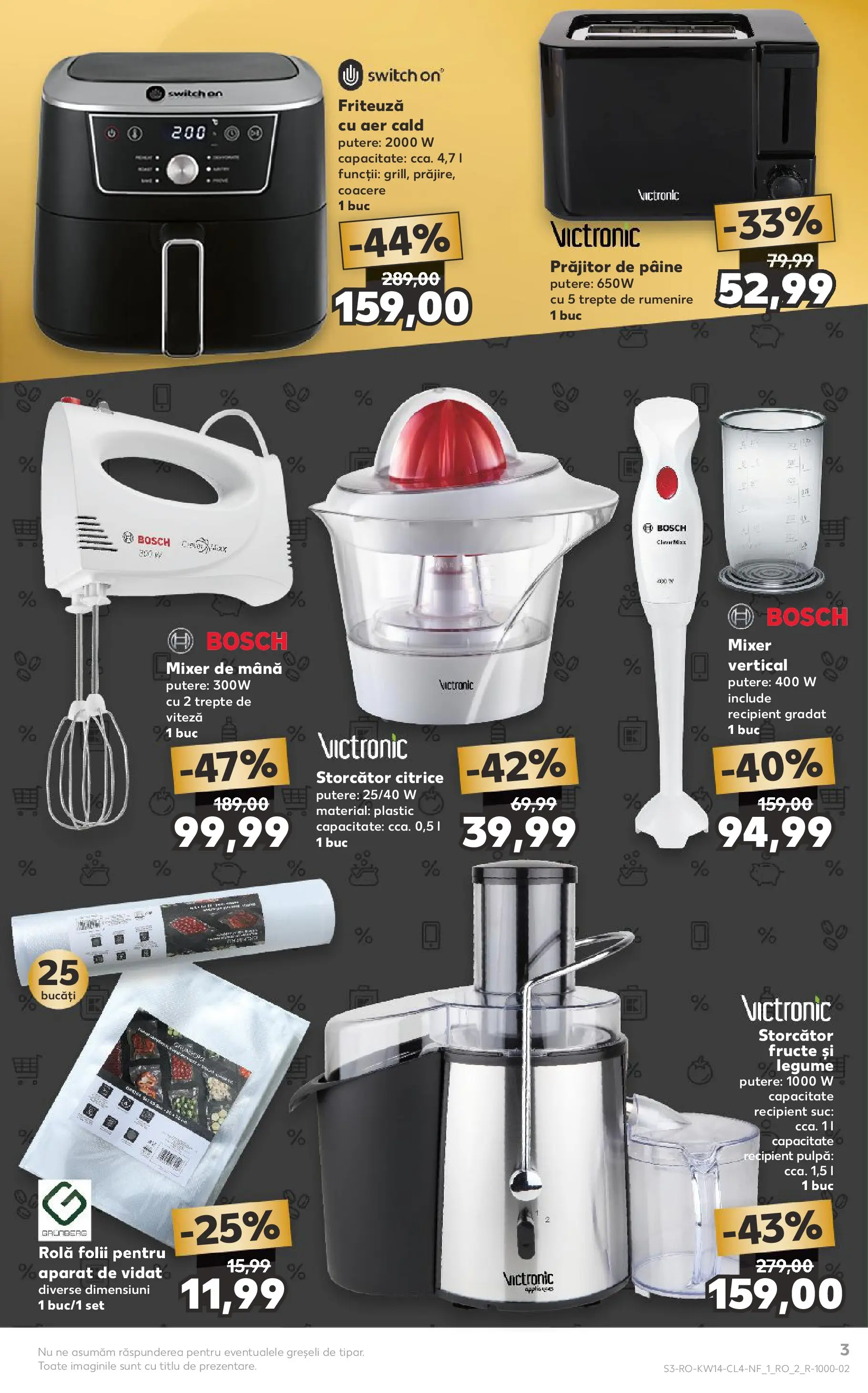 Kaufland Domnesti 31.03.2026 - Revista si Oferta | Pagină: 3 | Produse: Mixer, Toaster, Friteuză, Fructe