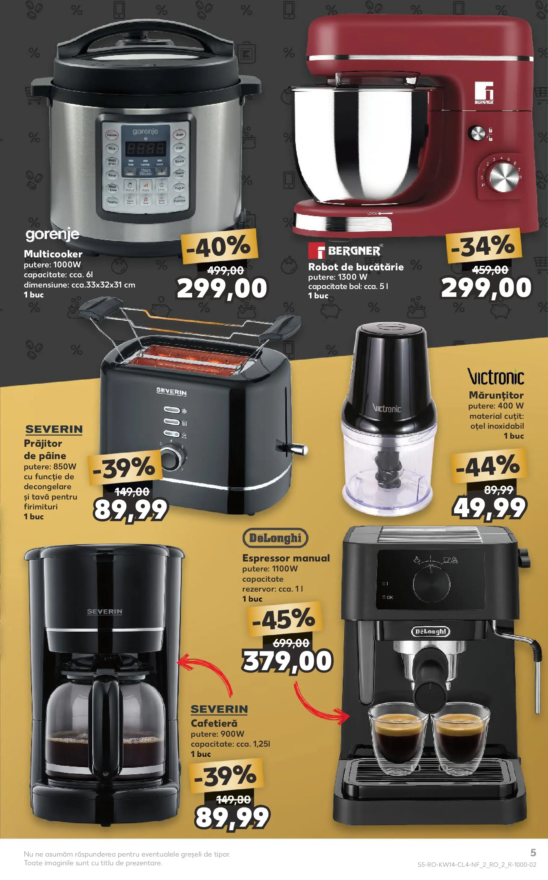 Kaufland Domnesti 31.03.2026 - Revista si Oferta | Pagină: 5 | Produse: Cafetieră, Robot, Bol, Pâine