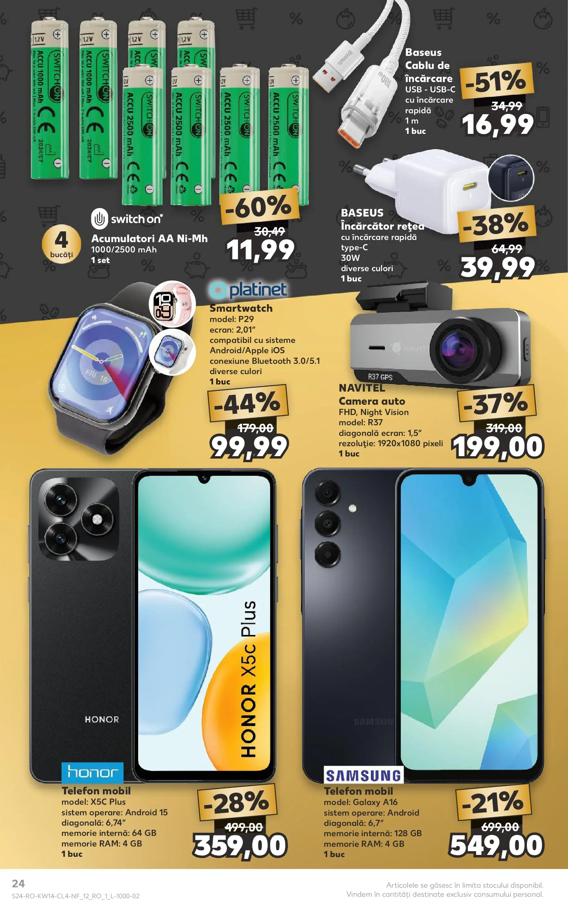 Kaufland Domnesti 31.03.2026 - Revista si Oferta | Pagină: 24 | Produse: Încărcător, Memorie, Usb, Smartwatch