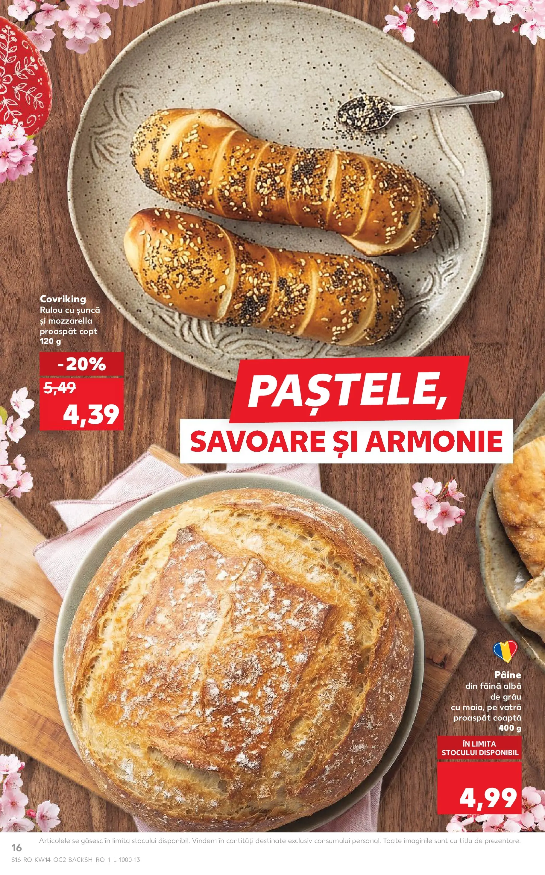 Kaufland Ploiești 31.03.2026 - Revista si Oferta | Pagină: 16 | Produse: Mozzarella, Pâine, Șuncă, Făină