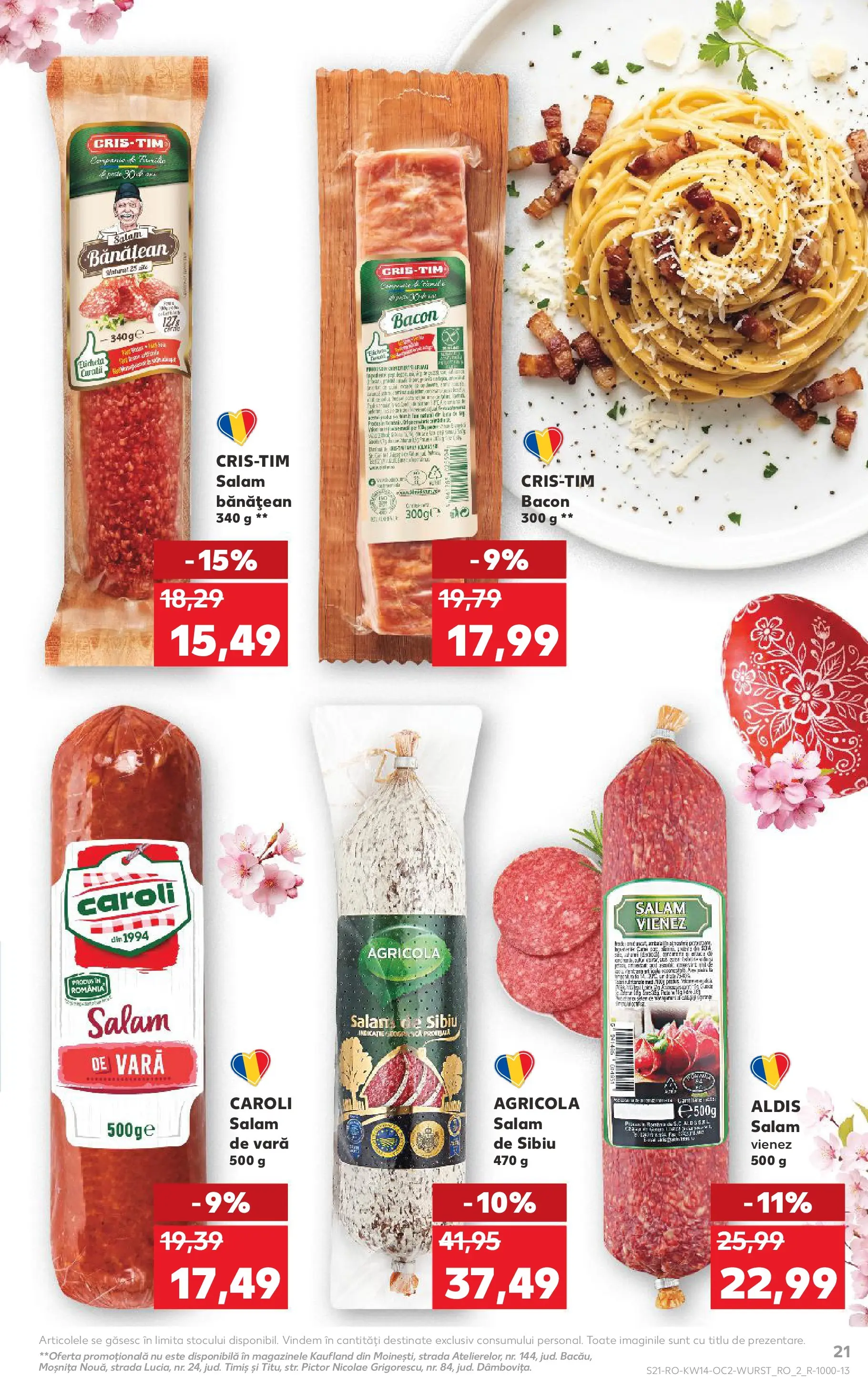 Kaufland Târgu Mureș 01.04.2026 - Revista si Oferta | Pagină: 21 | Produse: Bacon, Salam
