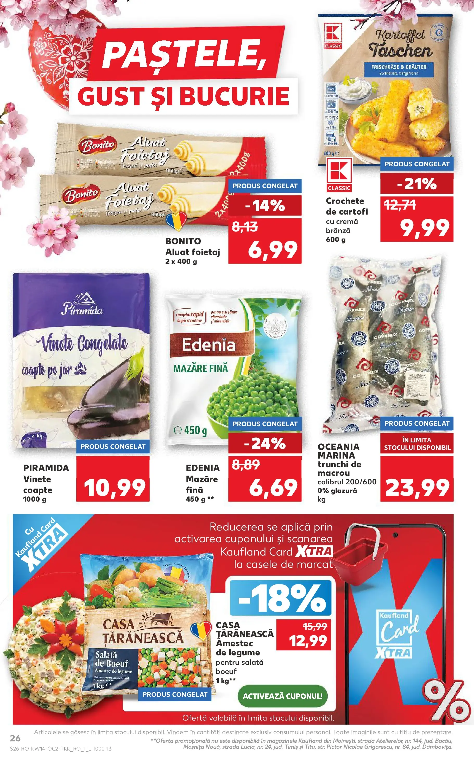 Kaufland Ploiești 31.03.2026 - Revista si Oferta | Pagină: 26 | Produse: Mazăre, Foietaj, Aluat, Cremă