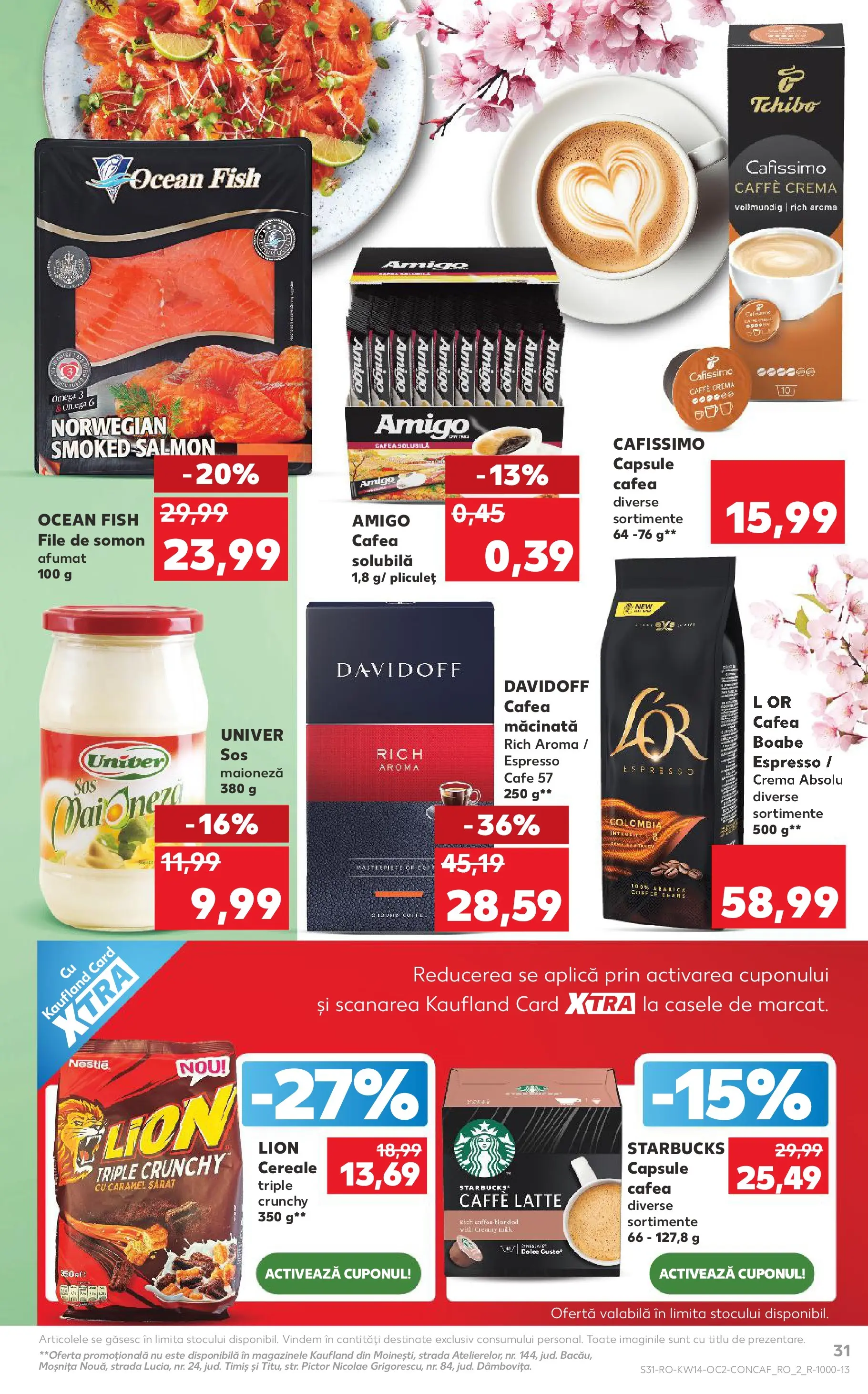 Kaufland Ploiești 31.03.2026 - Revista si Oferta | Pagină: 31 | Produse: Cafea, Cereale, Maioneză, Sos
