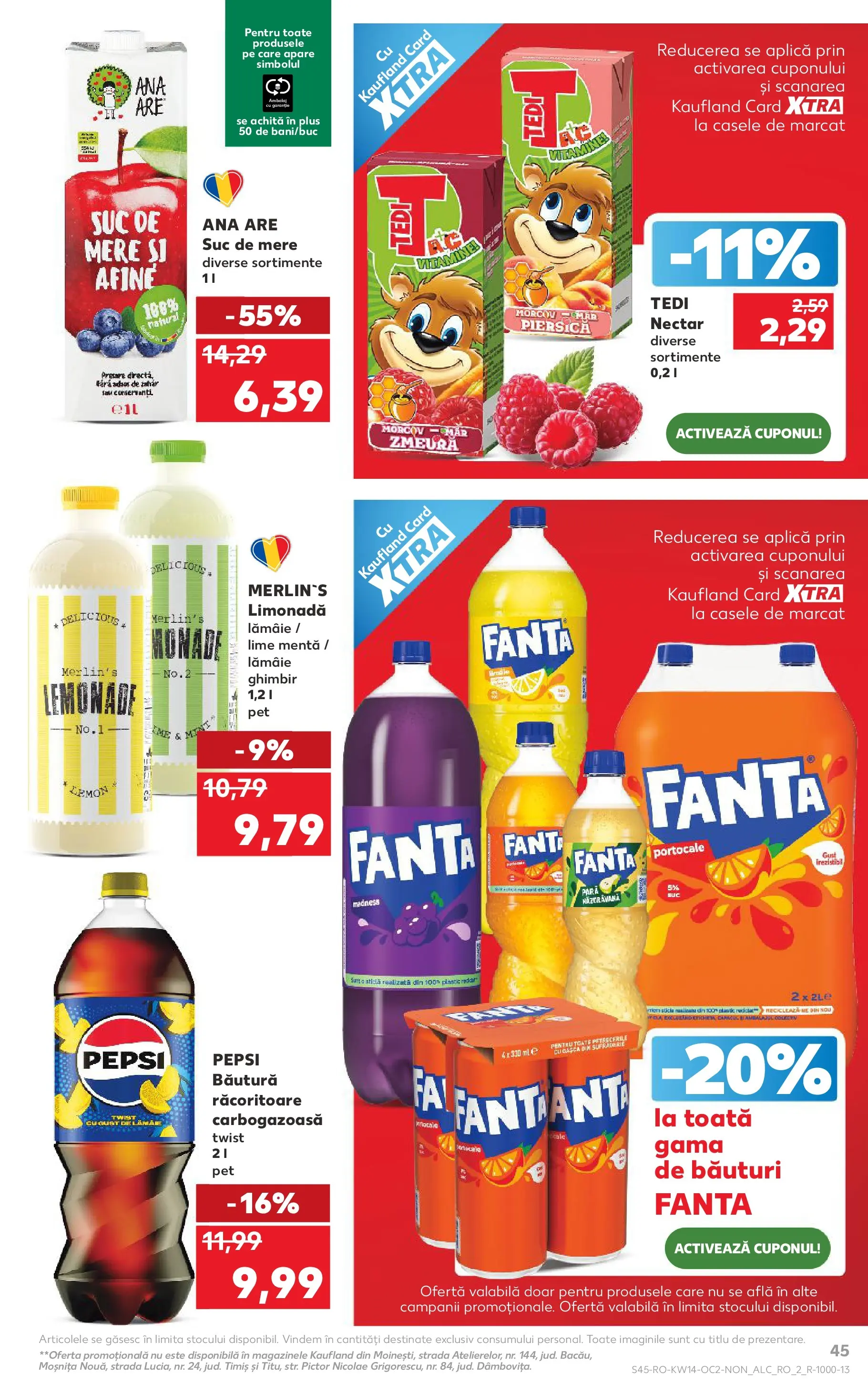 Kaufland Ploiești 31.03.2026 - Revista si Oferta | Pagină: 45 | Produse: Piersică, Zmeură, Sıcak su torbası, Suc