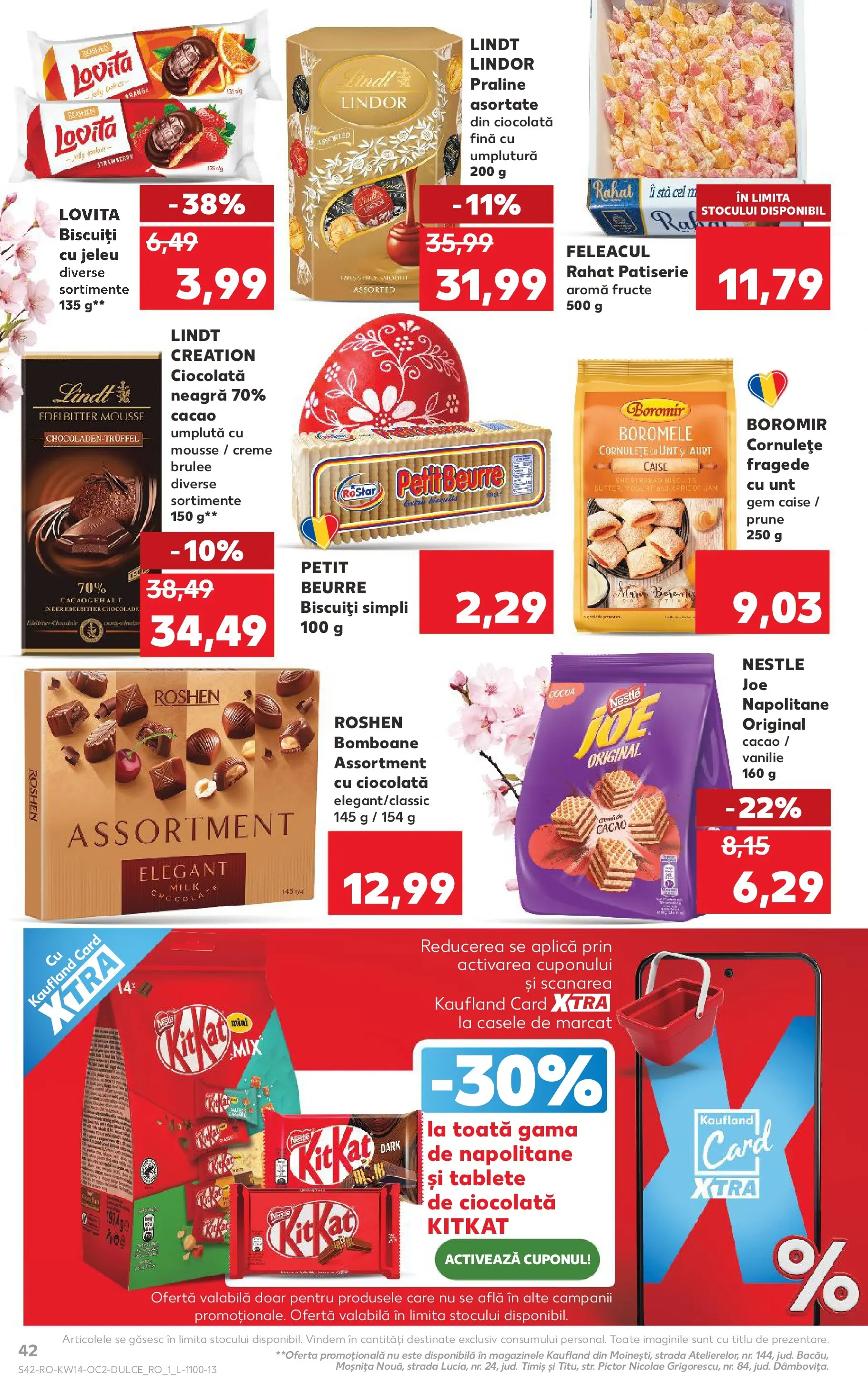 Kaufland Ploiești 31.03.2026 - Revista si Oferta | Pagină: 42 | Produse: Napolitane, Praline, Gem, Bomboane