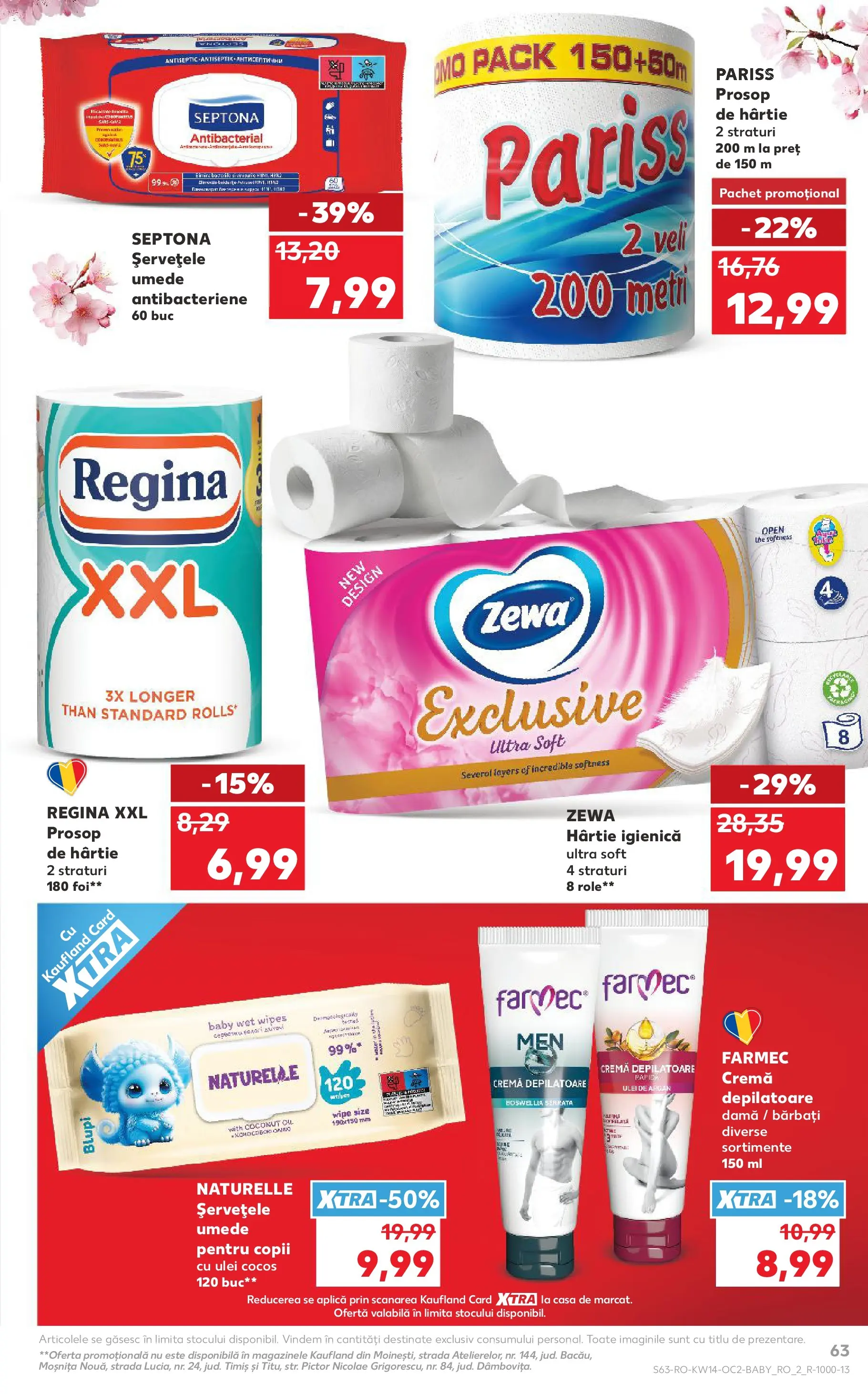 Kaufland Ploiești 31.03.2026 - Revista si Oferta | Pagină: 63 | Produse: Role, Ulei, Cremă depilatoare, Șervețele umede