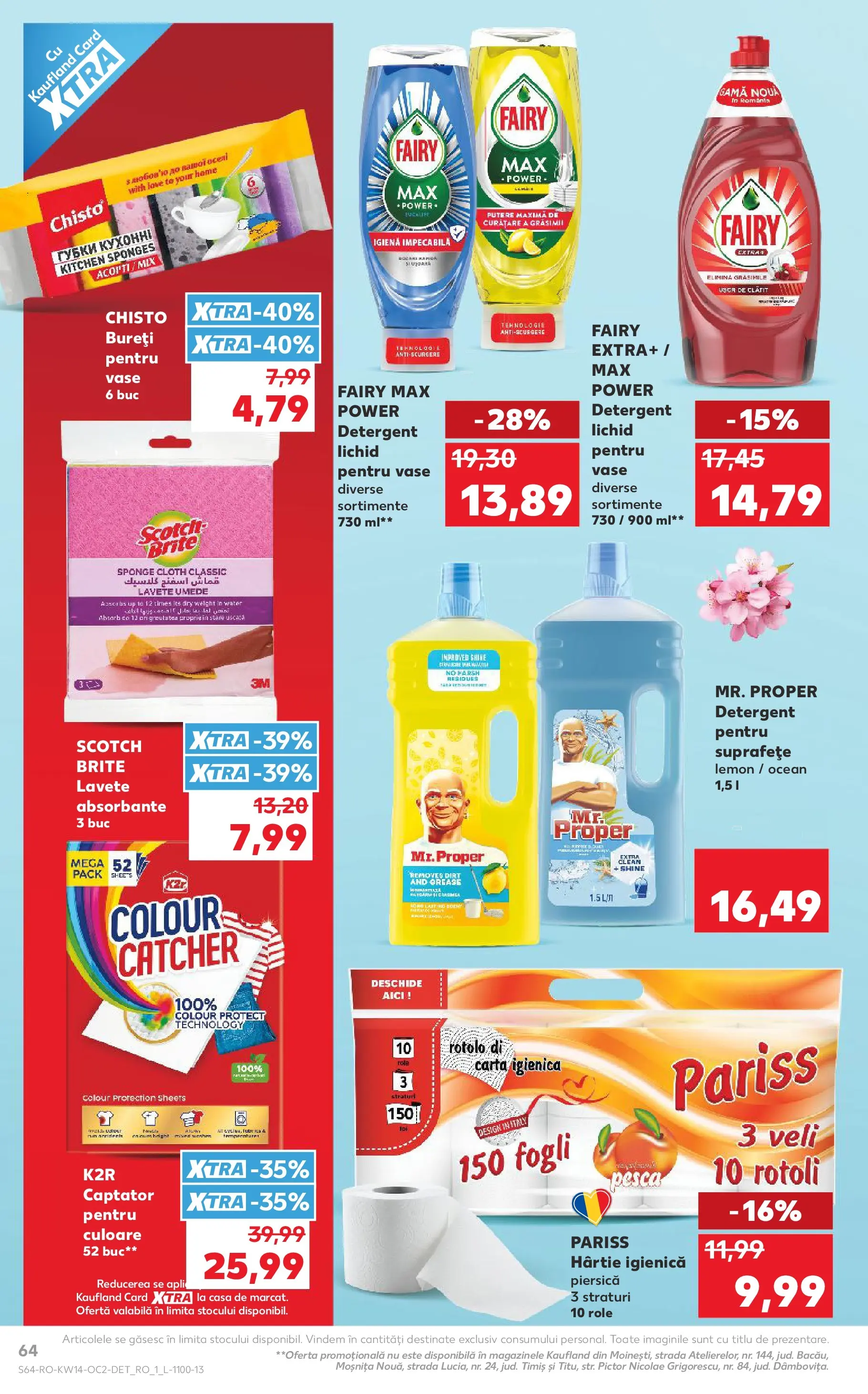 Kaufland Ploiești 31.03.2026 - Revista si Oferta | Pagină: 64 | Produse: Role, Detergent, Lavete, Absorbante