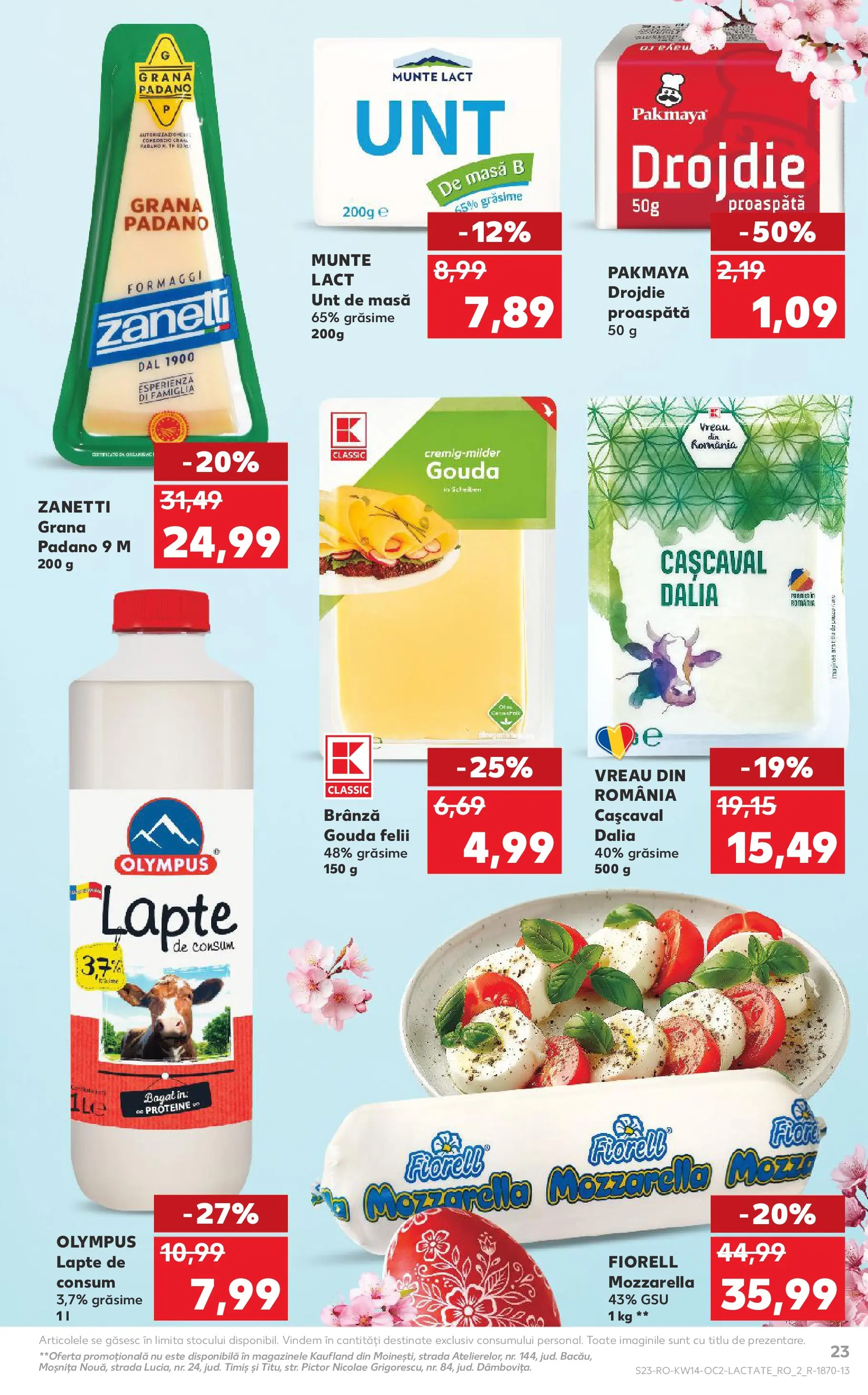 Kaufland Alexandria 01.04.2026 || Revista si Oferte | Pagină: 23 | Produse: Masă, Cașcaval, Mozzarella, Unt Kaufland Alexandria 01.04.2026 - Revista si Oferta | Pagină: 23 | Produse: Masă, Cașcaval, Mozzarella, Unt
