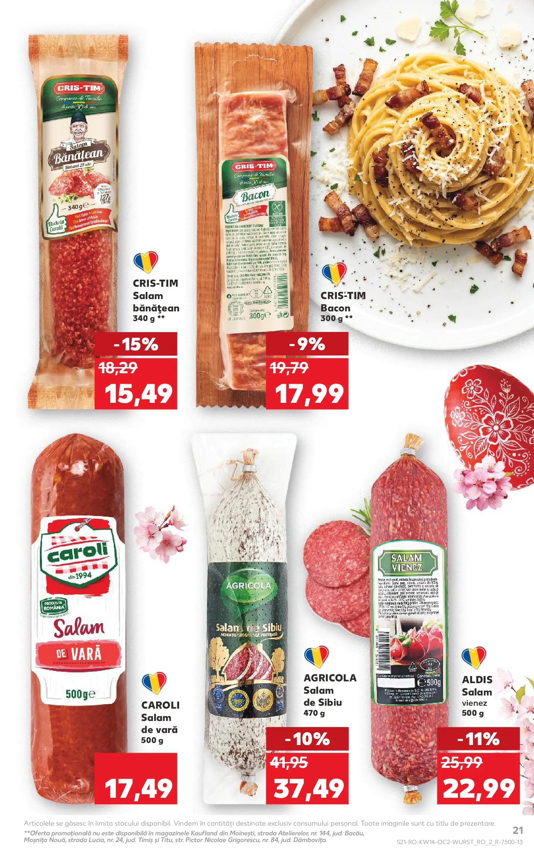 Kaufland Viseu de Sus 01.04.2026 - Revista si Oferta | Pagină: 21 | Produse: Bacon, Salam