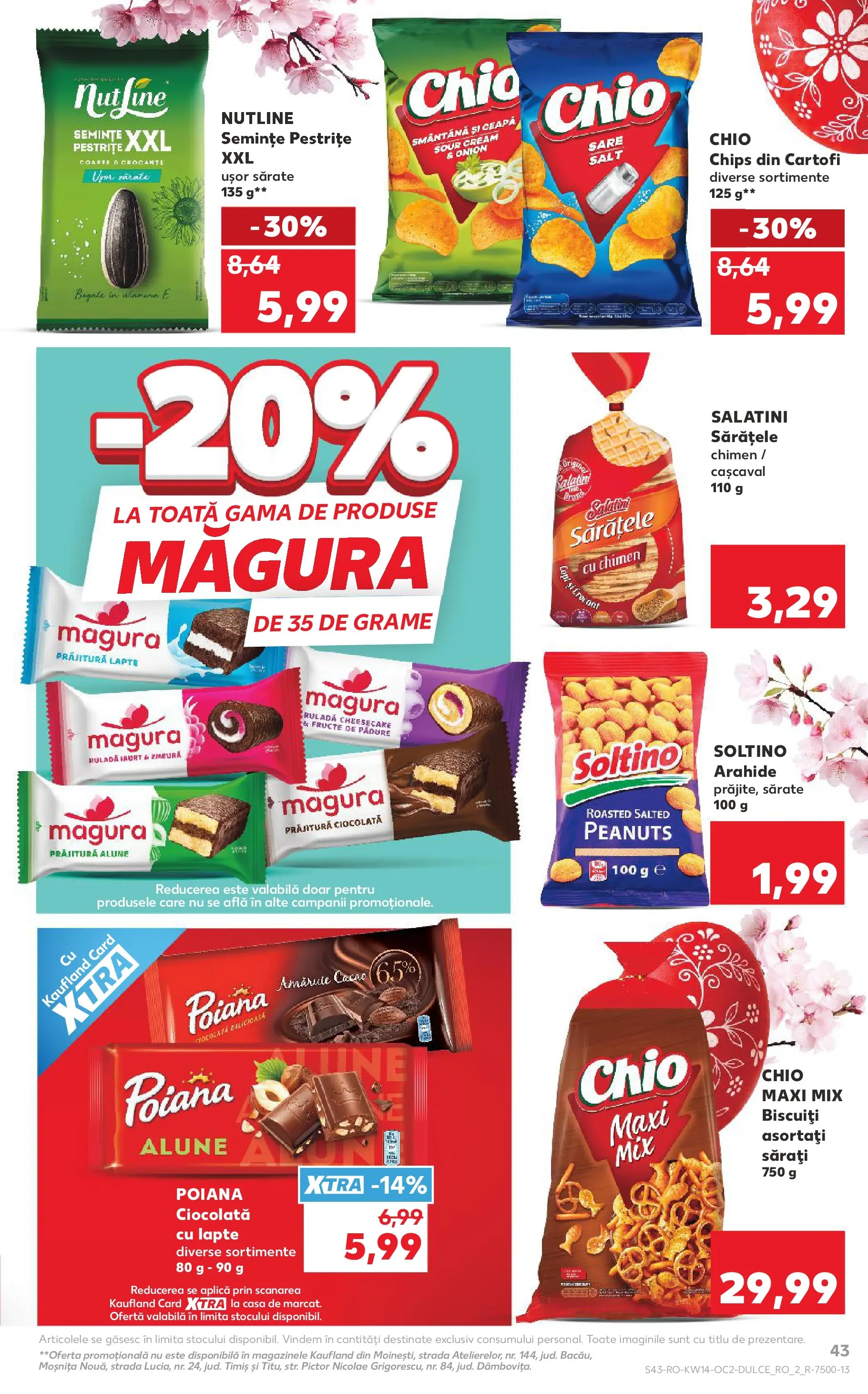 Kaufland Viseu de Sus 01.04.2026 - Revista si Oferta | Pagină: 43 | Produse: Zmeură, Prăjitură, Arahide, Cartofi