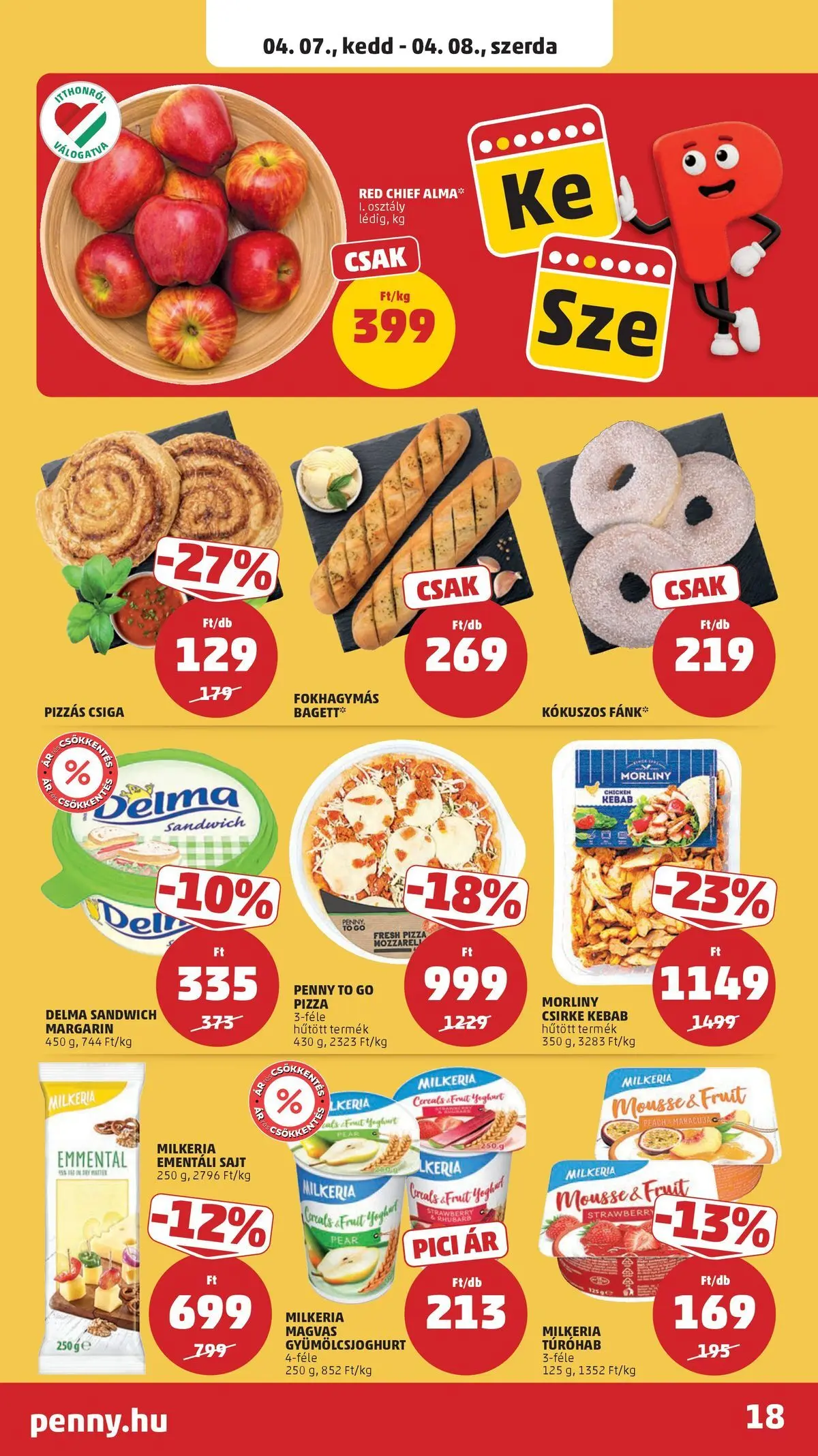 PENNY - Penny újság érvényessége 2026.04.08-ig: 2026.03.31.-tól lapozható | Oldal: 18 | Termékek: Margarin, Ementáli sajt, Sajt, Pizza
