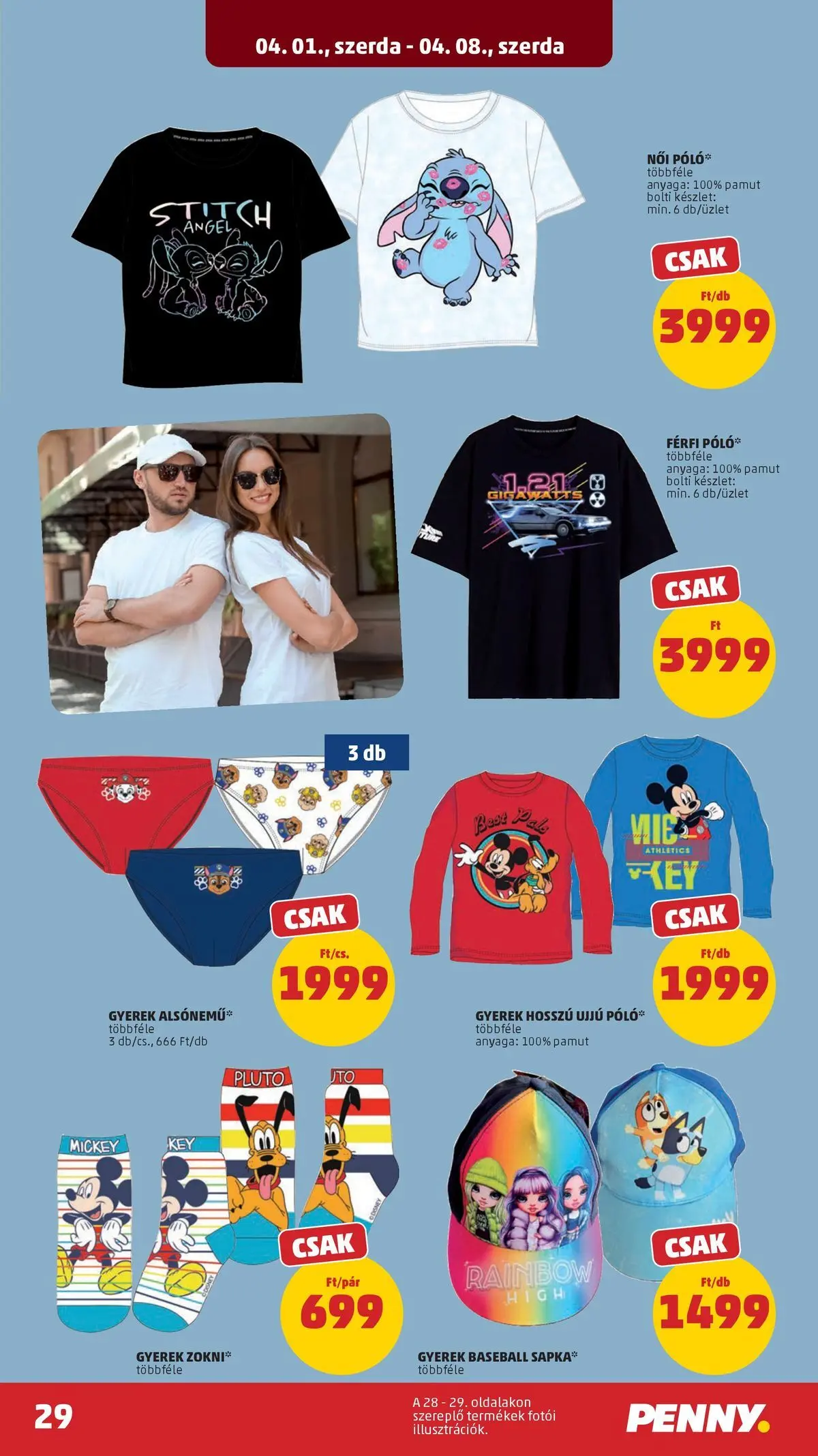 PENNY - Penny újság érvényessége 2026.04.08-ig: 2026.03.31.-tól lapozható | Oldal: 29 | Termékek: Sapka, Zokni