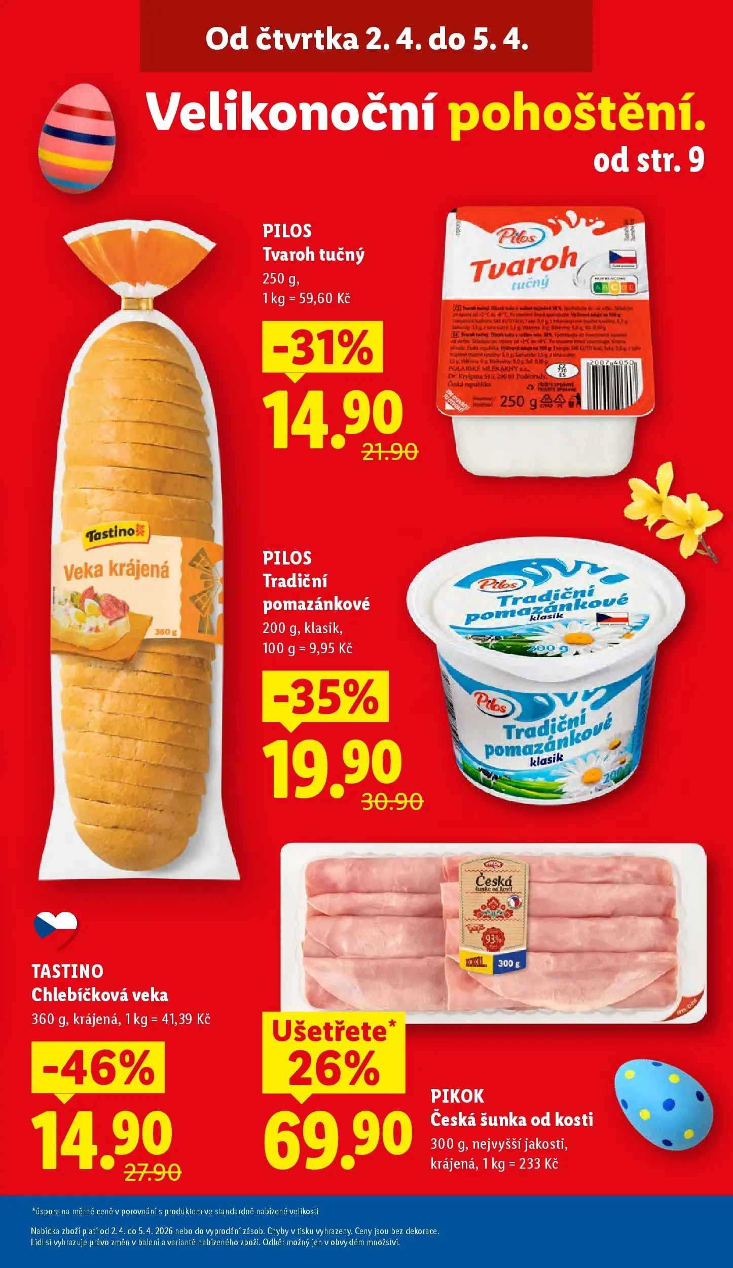 Lidl leták od 01.04.2026 - Nový akční leták | Strana: 3 | Produkty: Veka, Šunka od kosti, Tvaroh, Cottage cheese