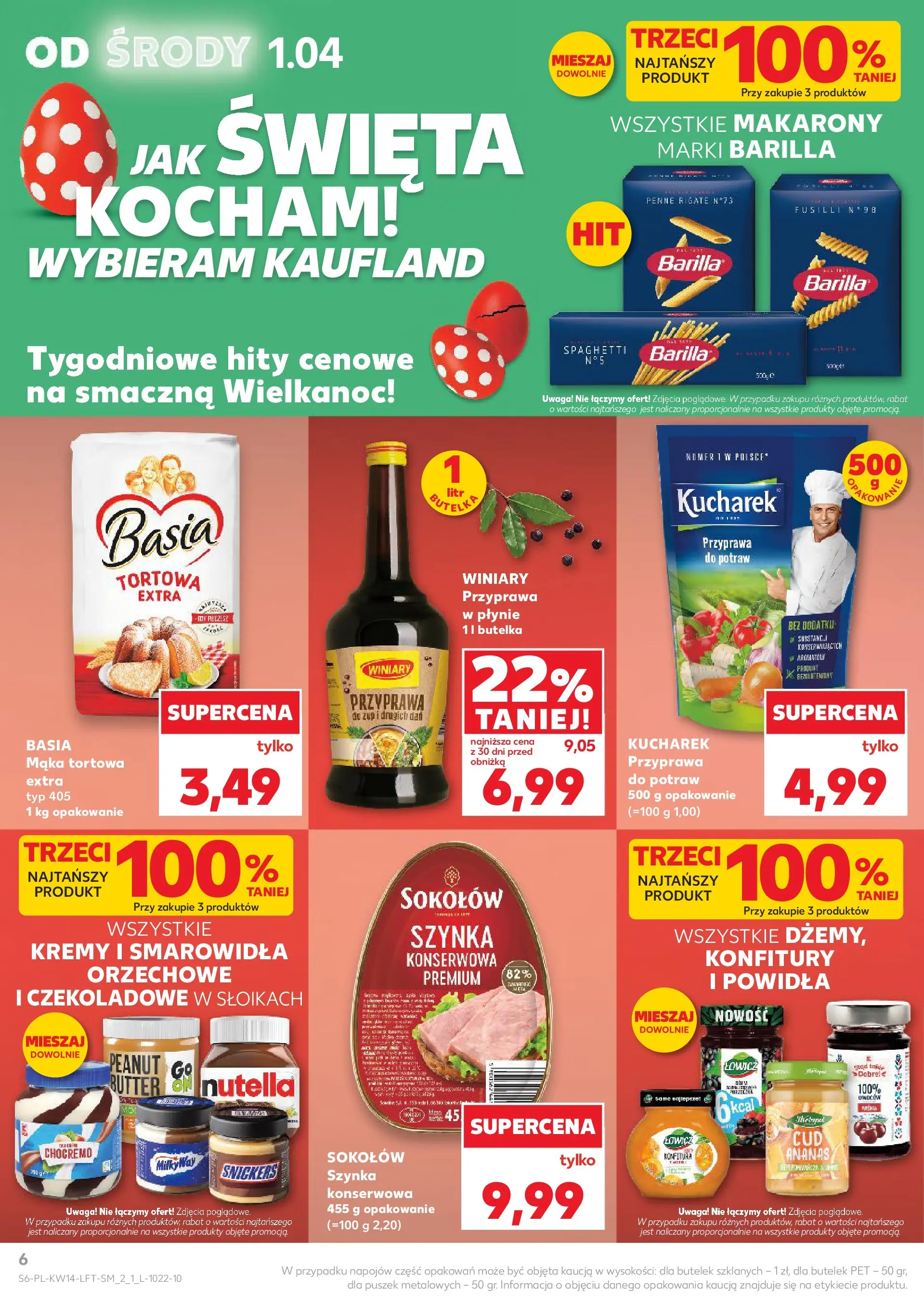 Kaufland gazetka od 01.04.2026 - od jutra PDF | Strona: 6 | Produkty: Szynka, Makarony, Ananas, Sól
