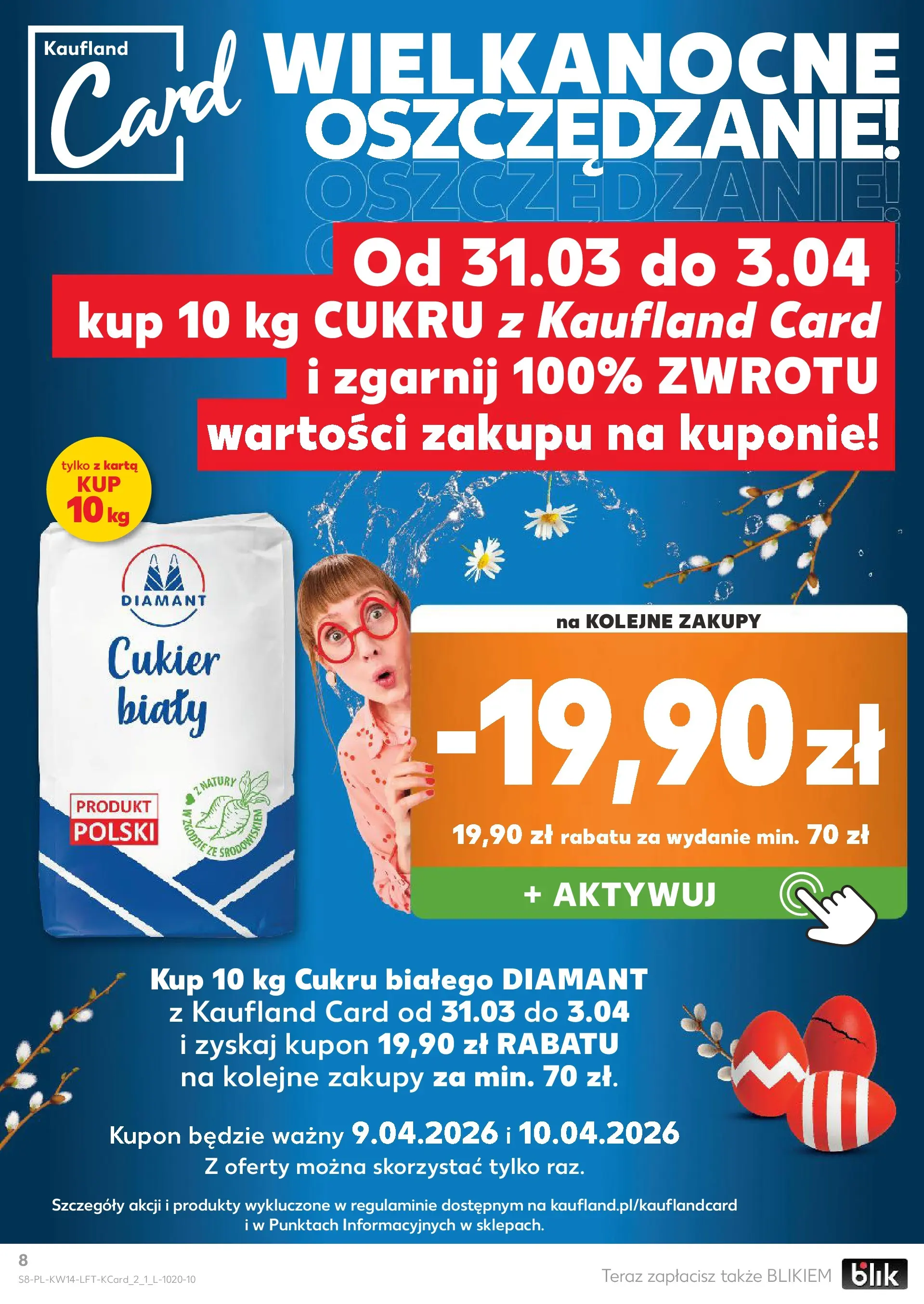 Kaufland gazetka od 01.04.2026 - od jutra PDF | Strona: 8 | Produkty: Karta, Cukier biały, Cukier