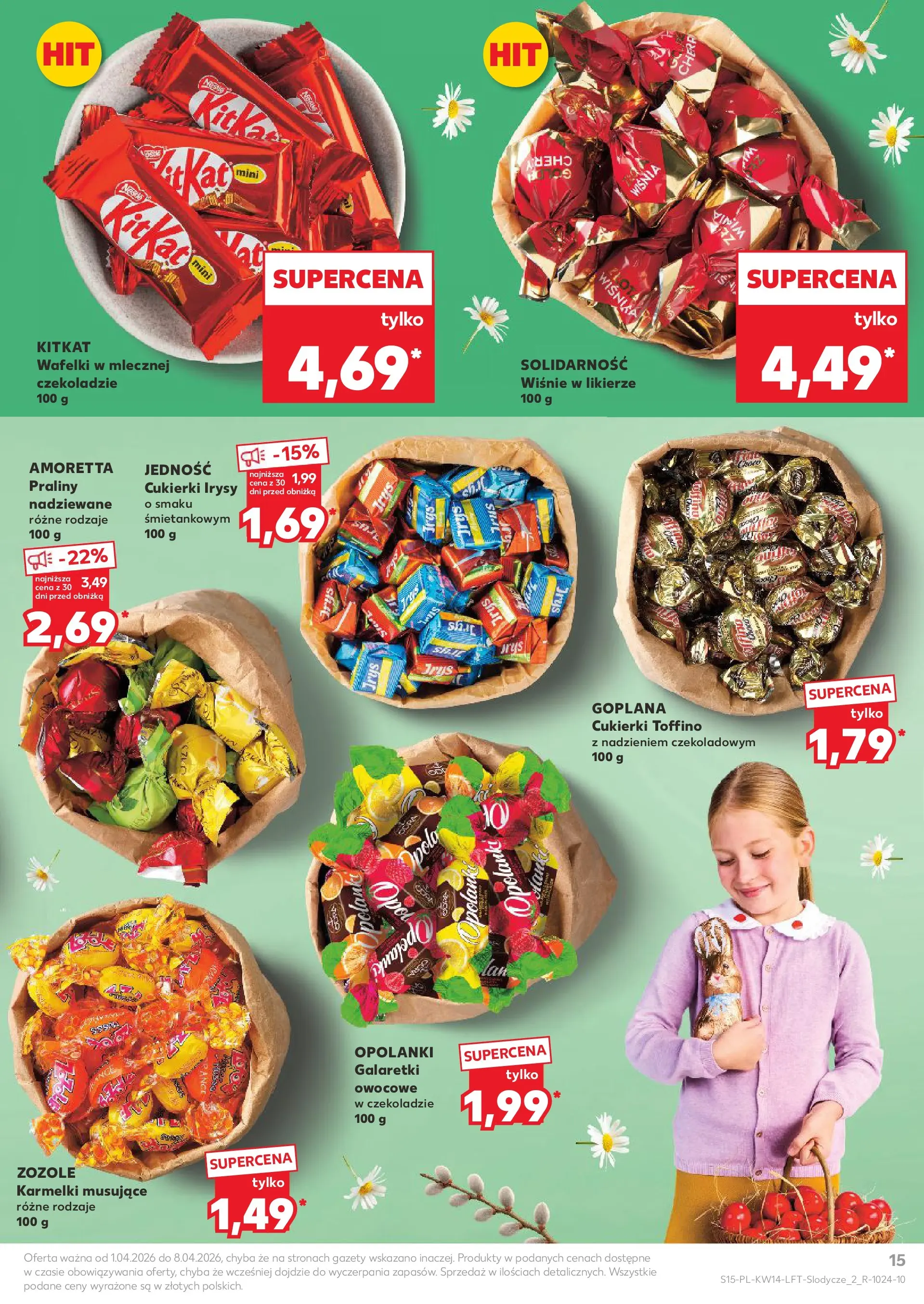 Kaufland gazetka od 01.04.2026 - od jutra PDF | Strona: 15 | Produkty: Cukierki toffino, Praliny, Wafelki, Cukierki