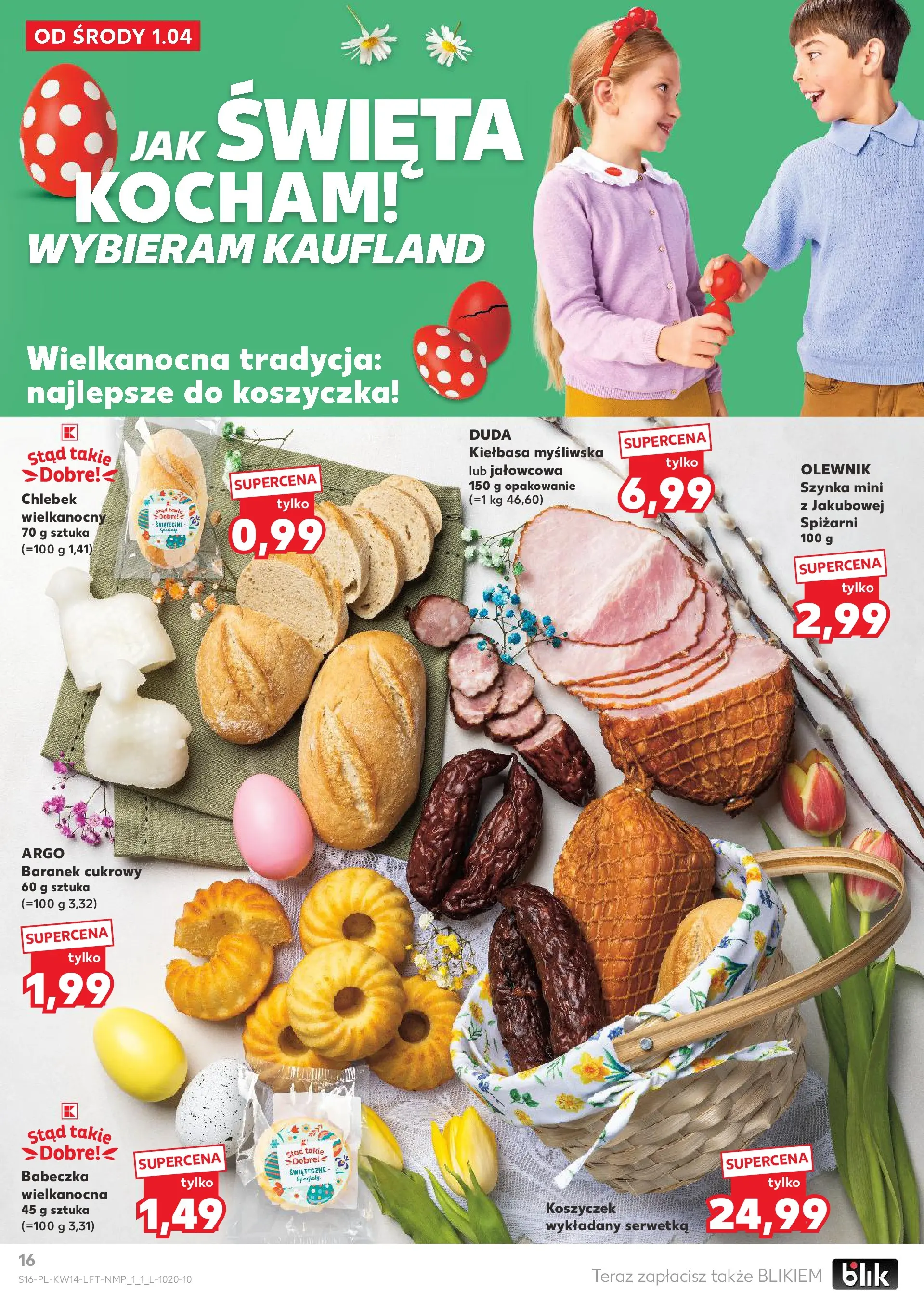 Kaufland gazetka od 01.04.2026 - od jutra PDF | Strona: 16 | Produkty: Kiełbasa, Myśliwska, Szynka