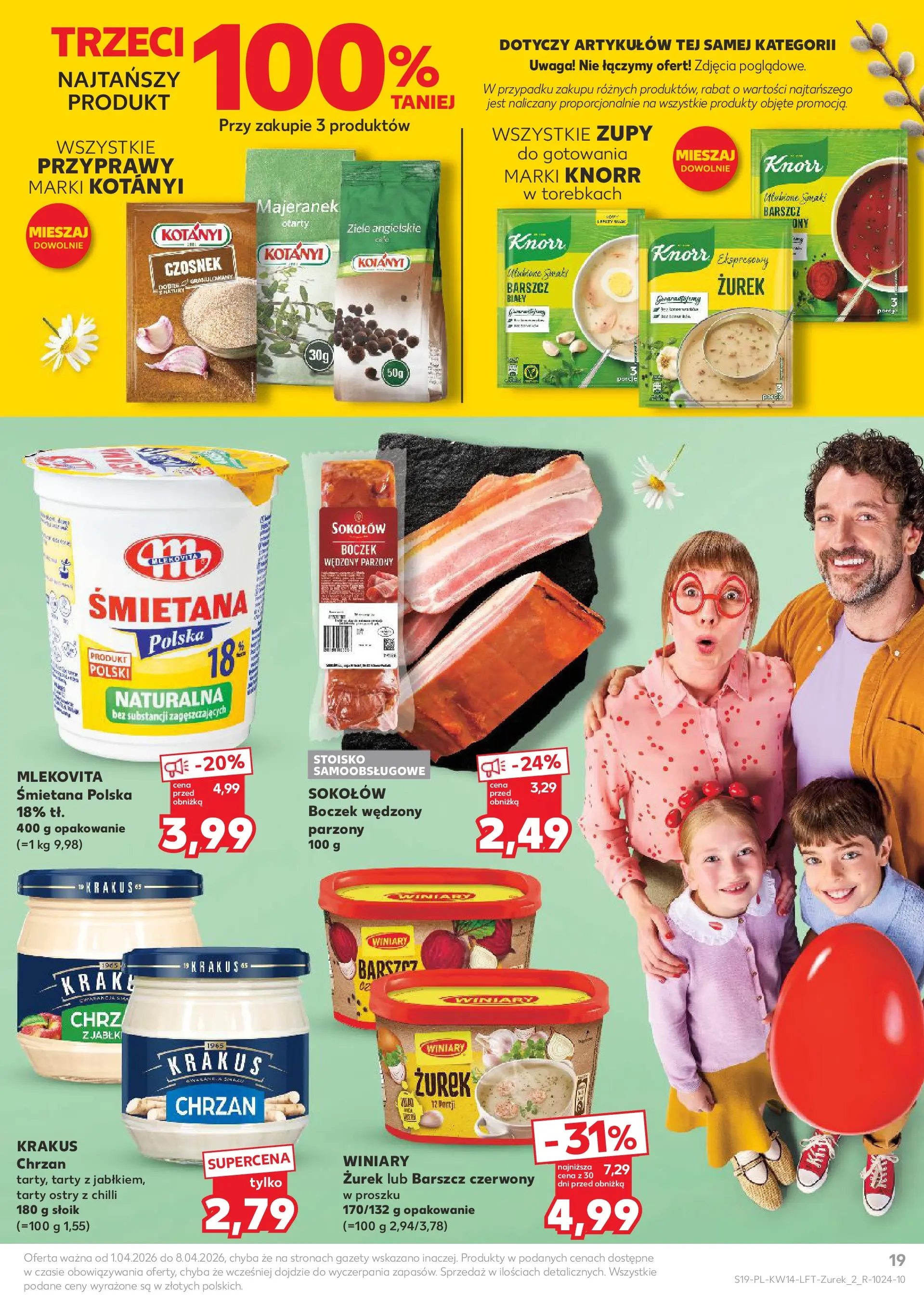 Kaufland gazetka od 01.04.2026 - od jutra PDF | Strona: 19 | Produkty: Czosnek, Barszcz, Majeranek, Boczek wędzony parzony