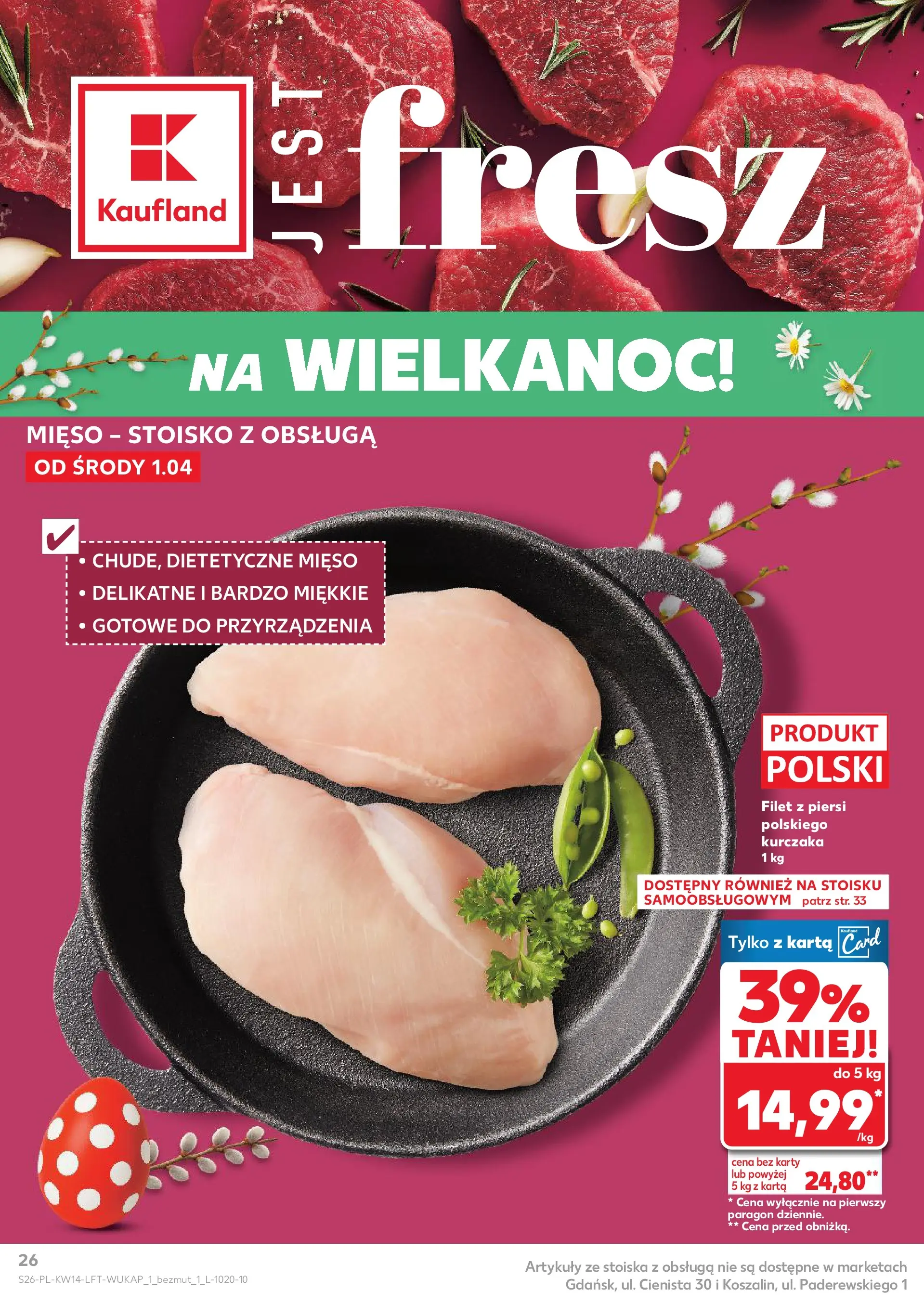 Kaufland gazetka od 01.04.2026 - od jutra PDF | Strona: 26 | Produkty: Karta, Piersi, Mięso