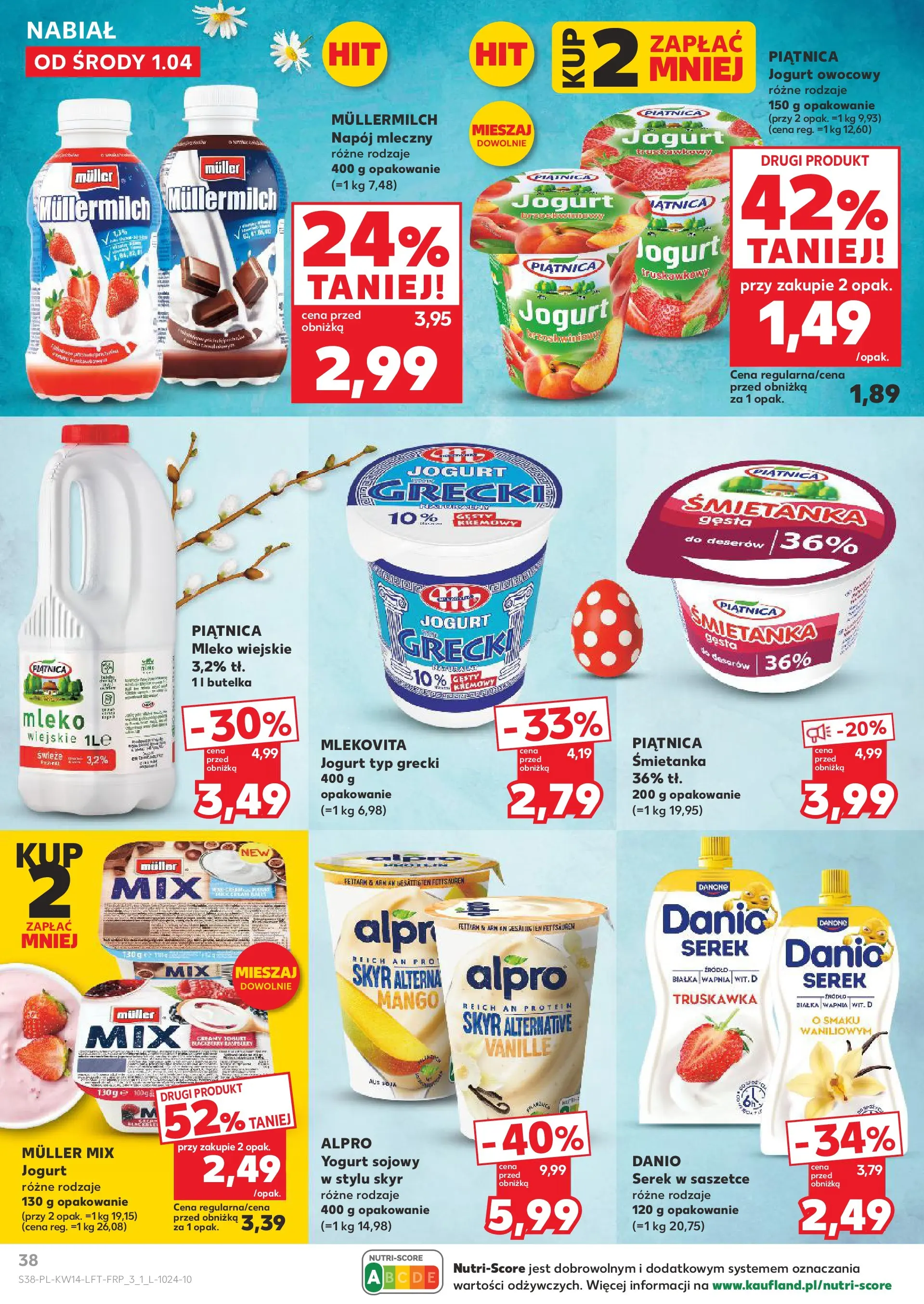 Kaufland gazetka od 01.04.2026 - od jutra PDF | Strona: 38 | Produkty: Mango, Alpro, Serek, Skyr