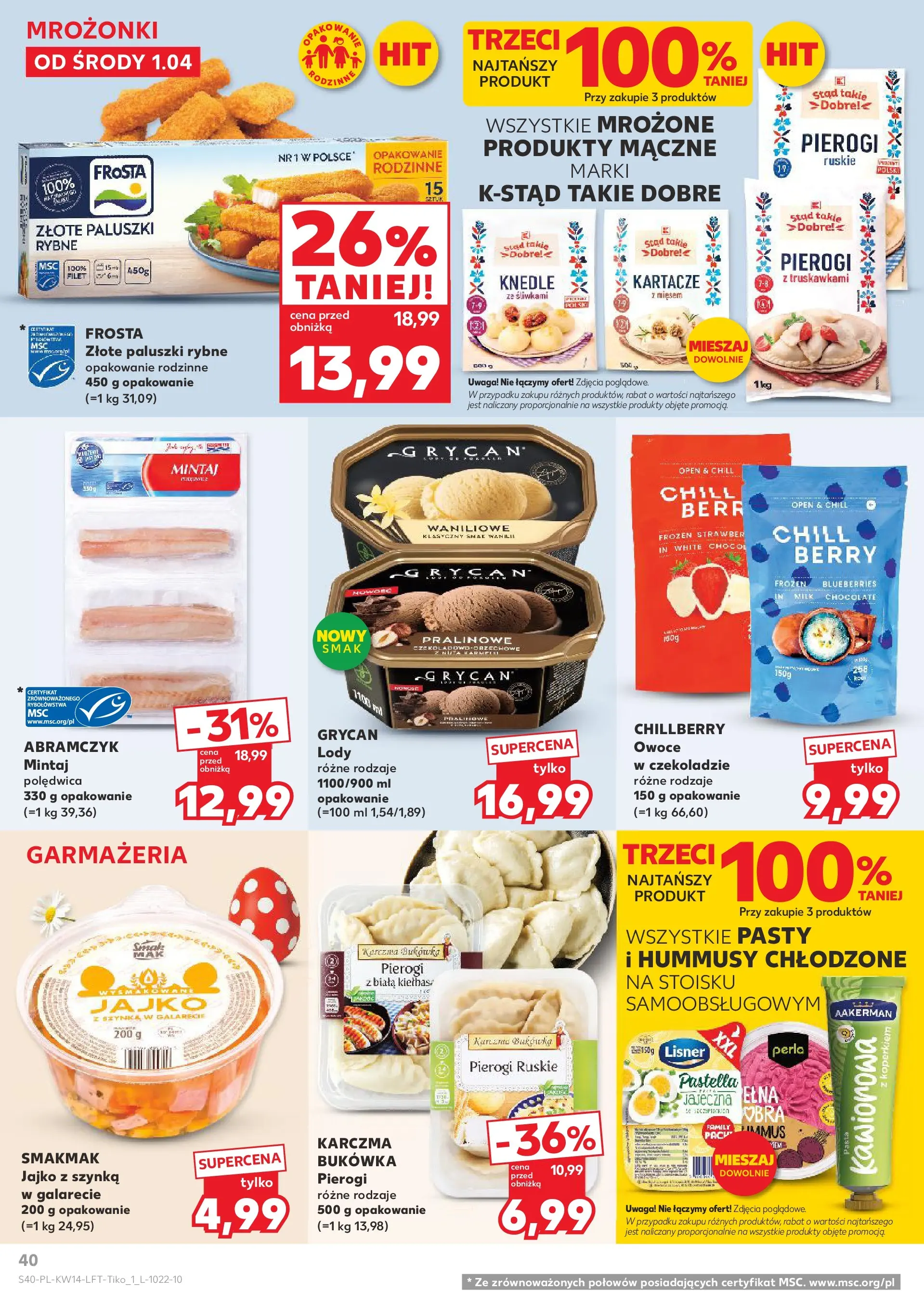 Kaufland gazetka od 01.04.2026 - od jutra PDF | Strona: 40 | Produkty: Szynka, Paluszki rybne, Paluszki, Owoce