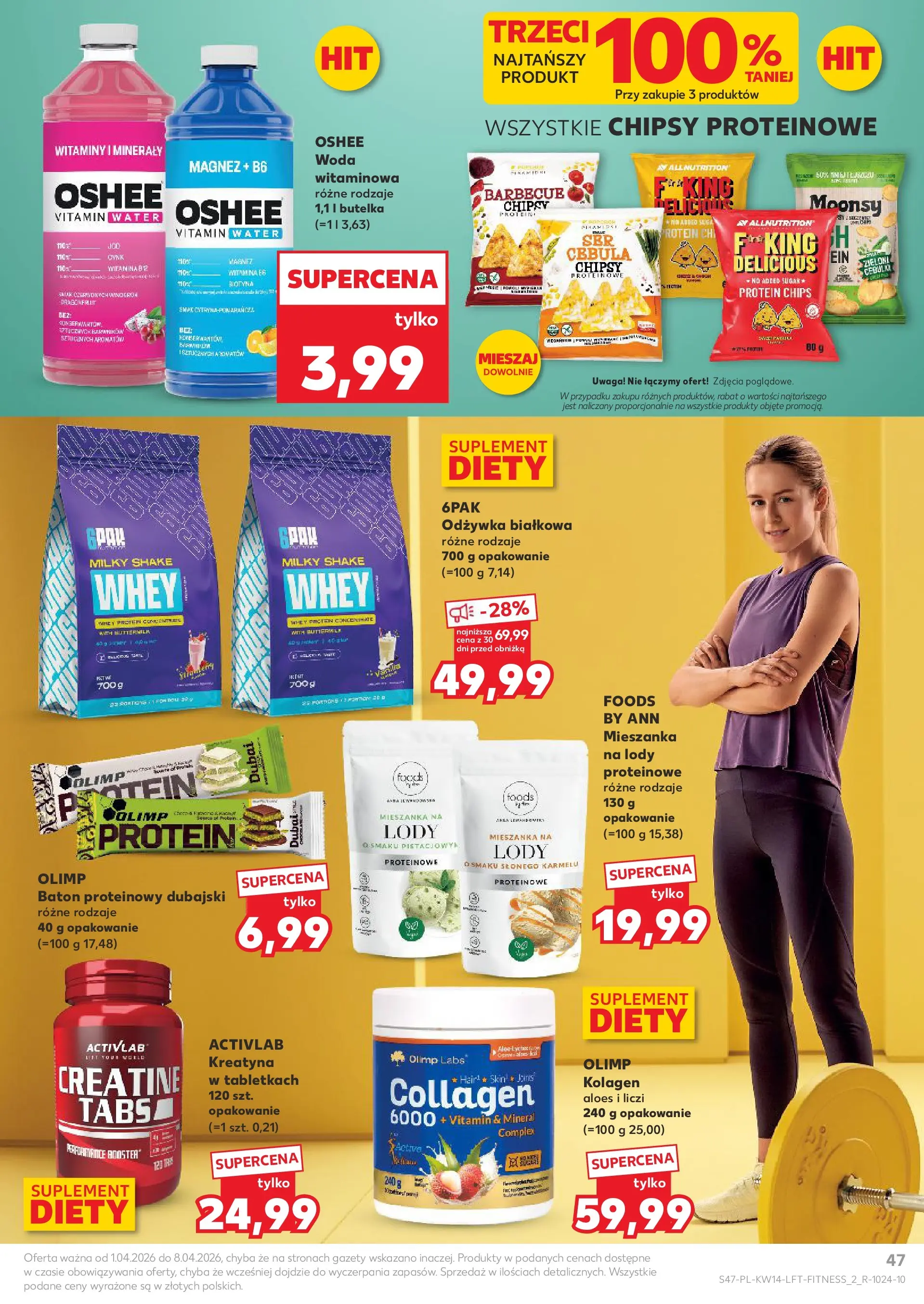 Kaufland gazetka od 01.04.2026 - od jutra PDF | Strona: 47 | Produkty: Baton, Odżywka, Lody, Woda