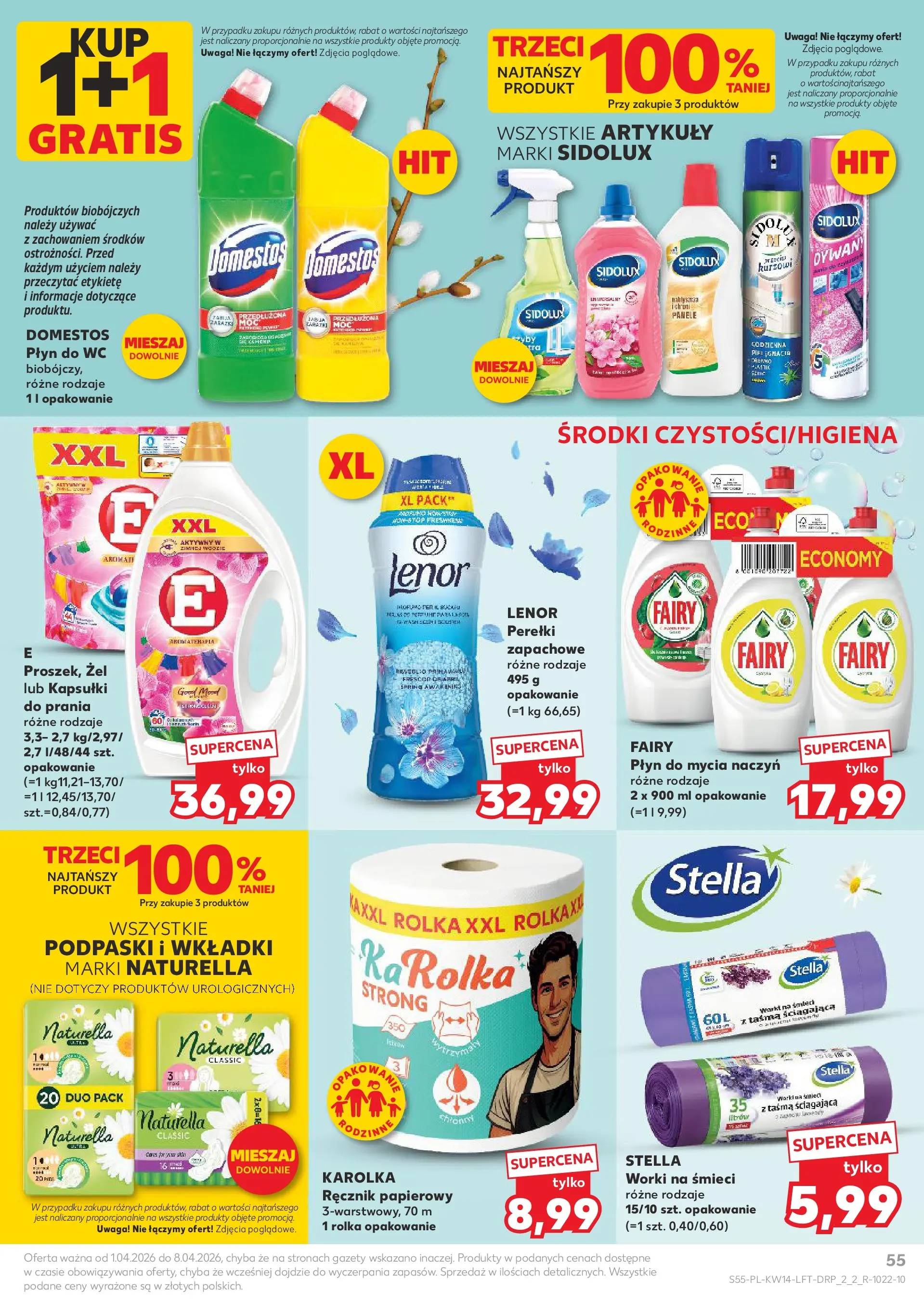 Kaufland gazetka od 01.04.2026 - od jutra PDF | Strona: 55 | Produkty: Podpaski, Dywan, Fairy, Płyn do mycia naczyń