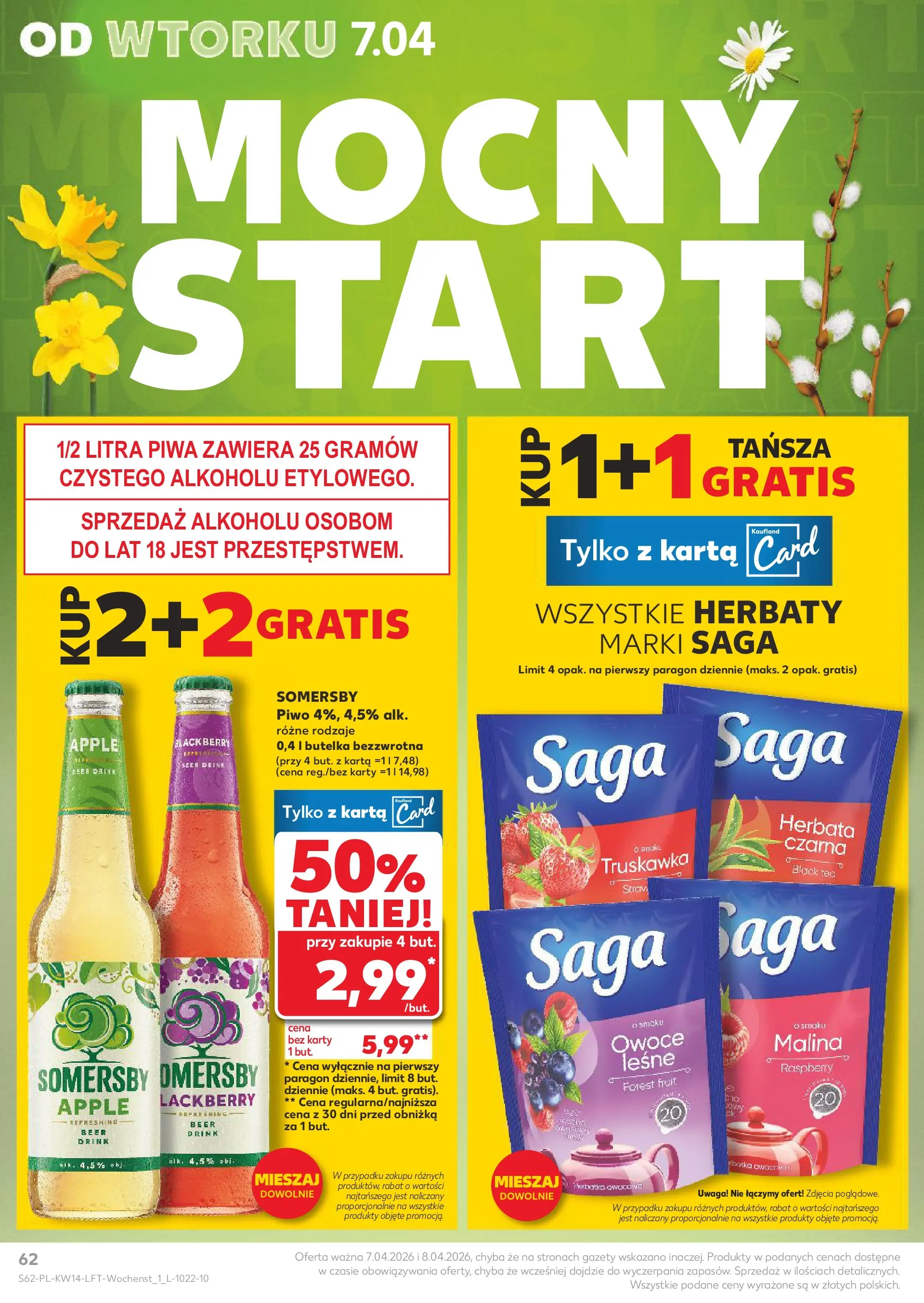 Kaufland gazetka od 01.04.2026 - od jutra PDF | Strona: 62 | Produkty: Karta, Piwo, Somersby, Herbata