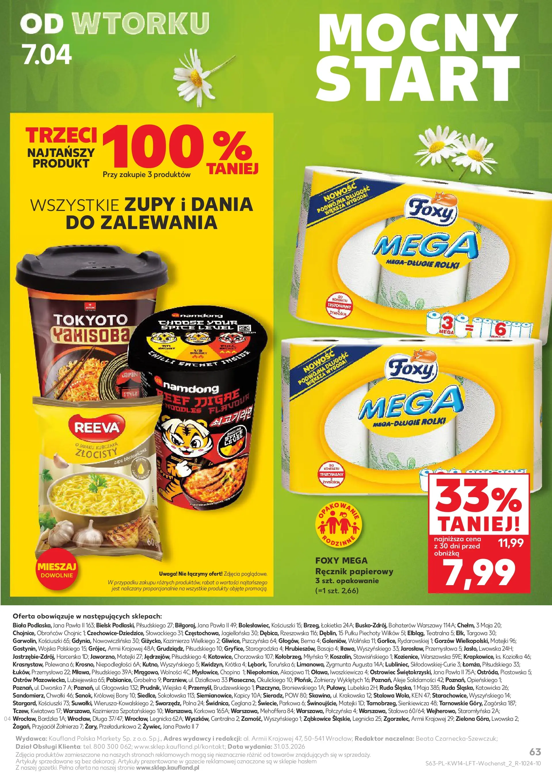 Kaufland gazetka od 01.04.2026 - od jutra PDF | Strona: 63 | Produkty: Rolki, Ręcznik papierowy