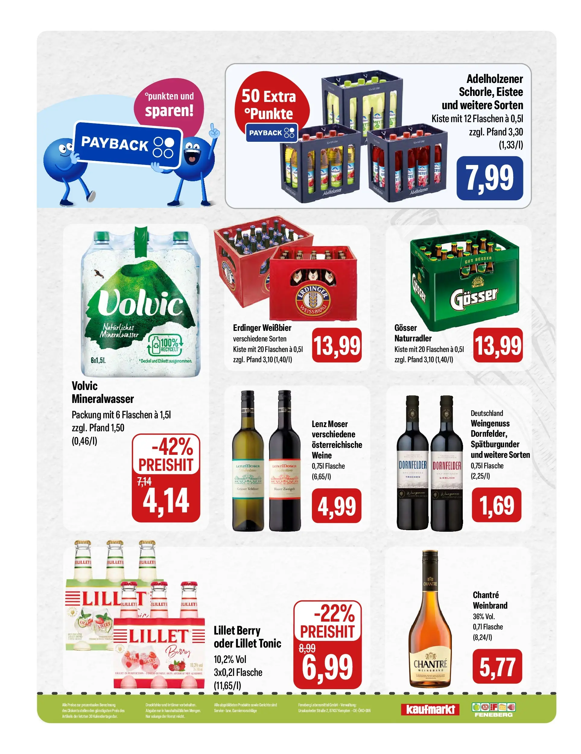 Feneberg Aktuelle Angebote (ab 08.04.2026) zum Blättern | Seite: 16 | Produkte: Erdinger, Weißbier, Adelholzener, Chantré