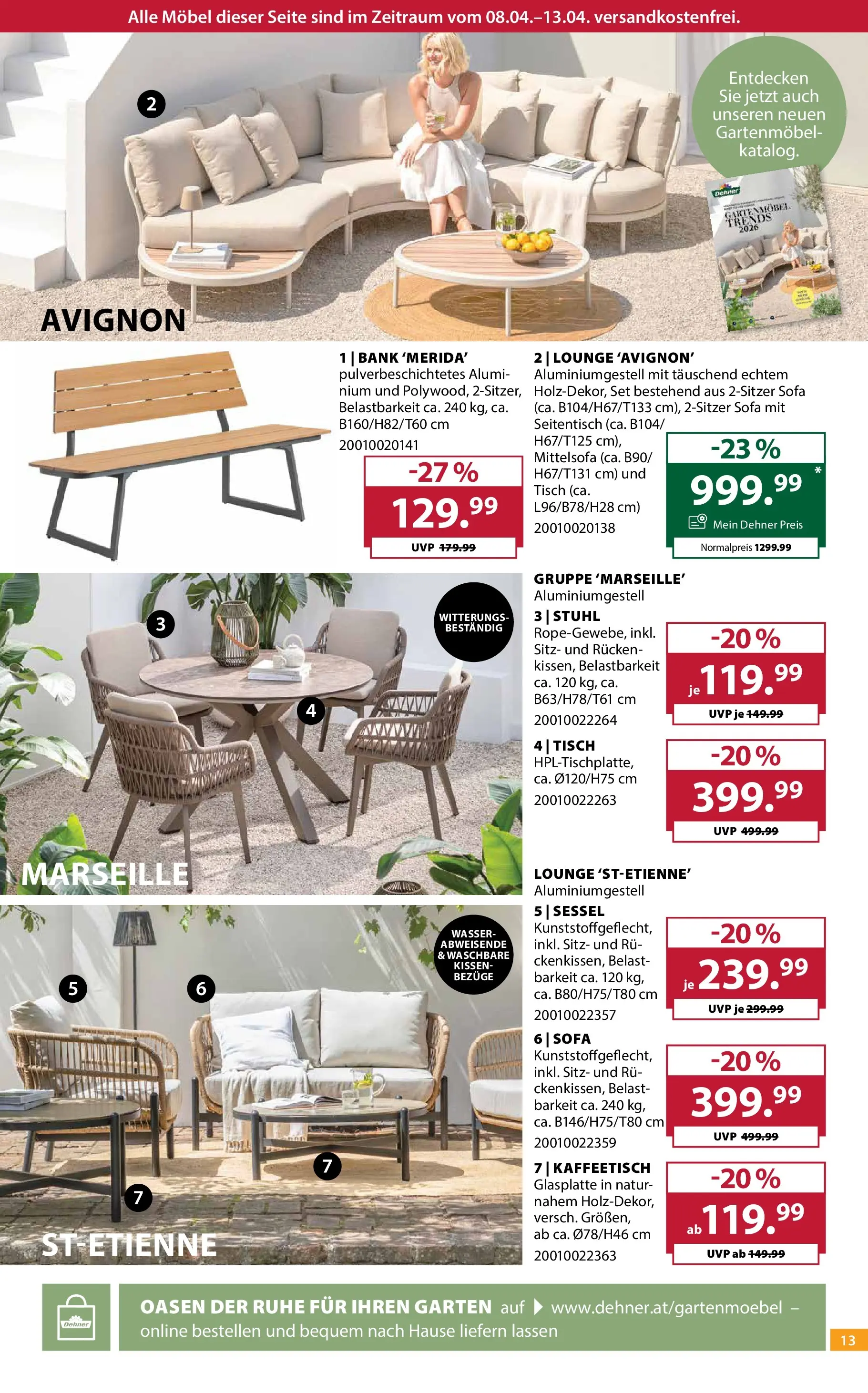 Dehner - Dehner: Garten & Zoo von 07.04.2026 - Aktuelle Angebote | Seite: 13 | Produkte: Wasser, Kissen, Sofa, Gartenmöbel