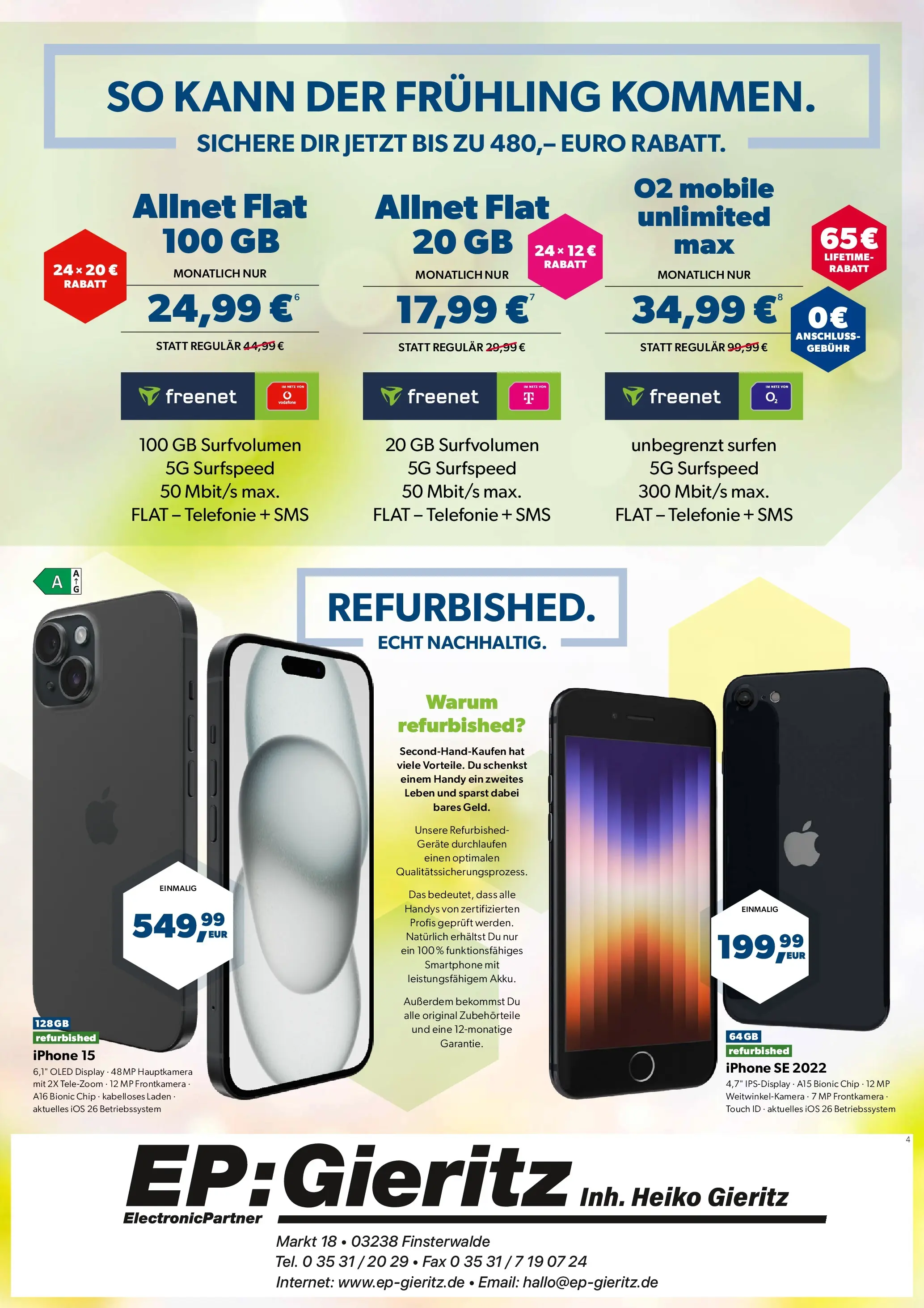 Angebote - Unsere Angebote: Tarife, Handys und mehr (ab 06.04.2026) zum Blättern | Seite: 4 | Produkte: Iphone, Smartphone