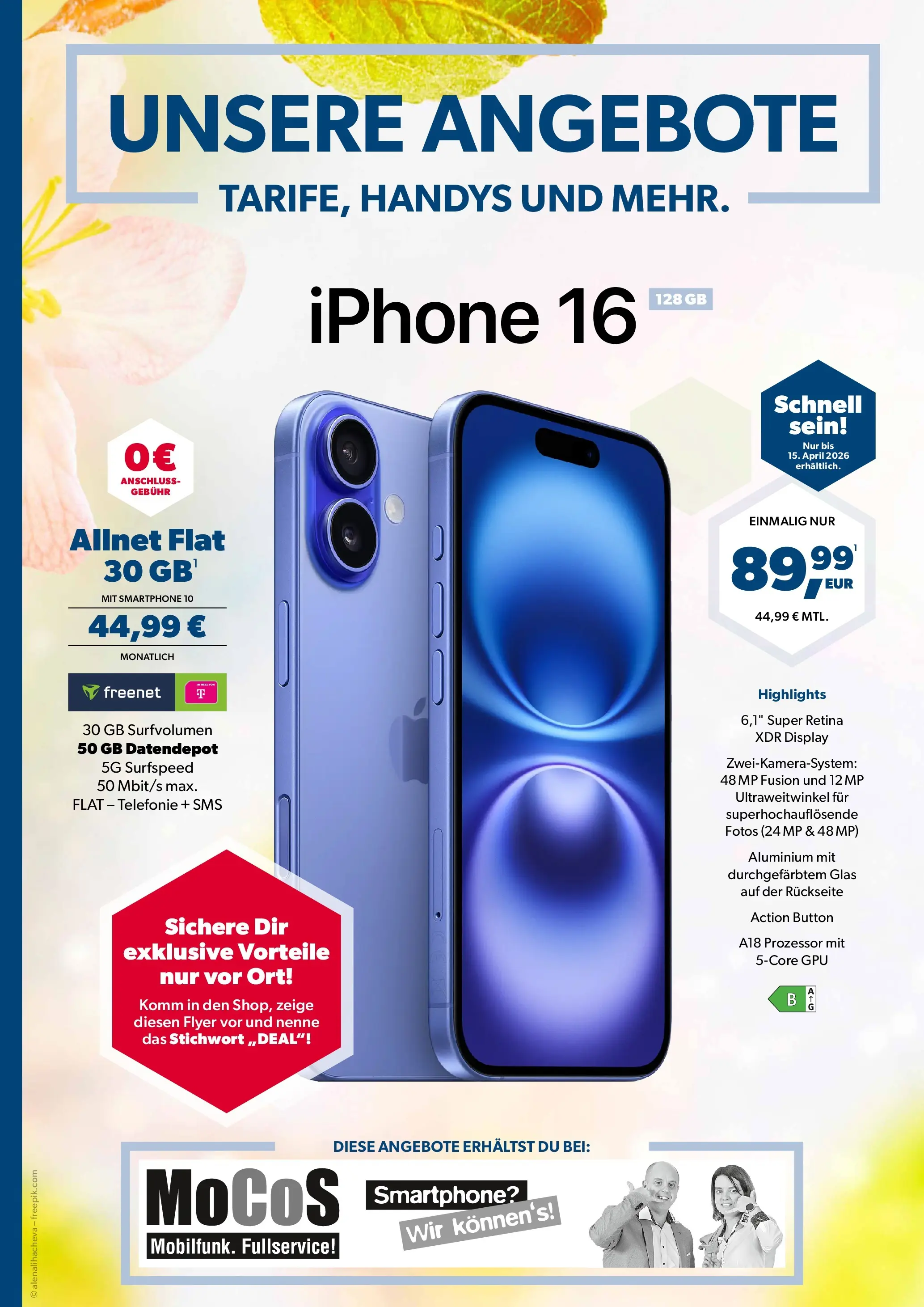 Angebote - Unsere Angebote: Tarife, Handys und mehr (ab 06.04.2026) zum Blättern | Seite: 1 | Produkte: Iphone, Smartphone