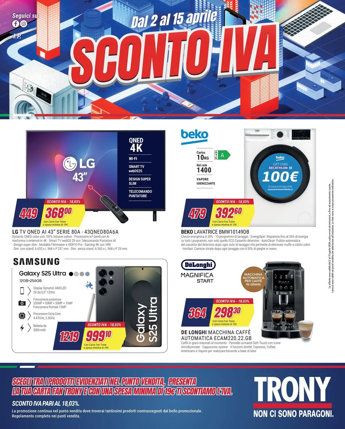 ﻿Trony volantino dal ﻿01/04/2026﻿ > ﻿Anteprima | Pagina: 1 | Prodotti: smart TV, TV, Fotocamera, Batteria