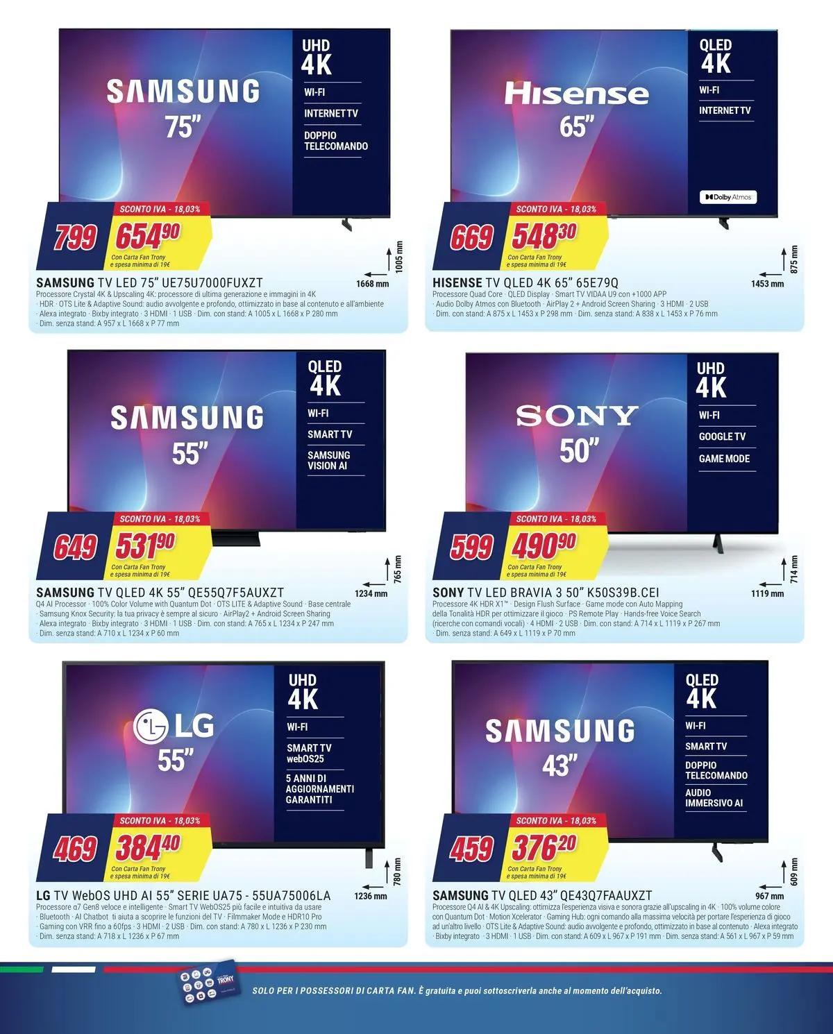 ﻿Trony volantino dal ﻿01/04/2026﻿ > ﻿Anteprima | Pagina: 4 | Prodotti: Tv samsung, Telecomando, USB, Samsung