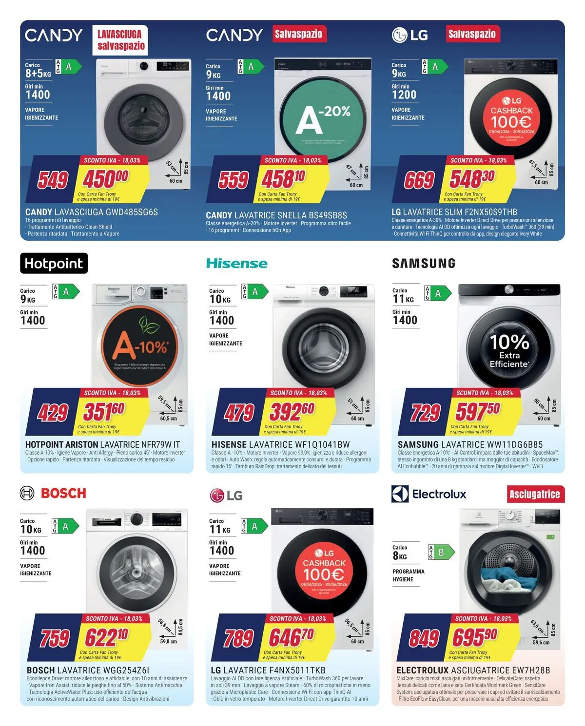 ﻿Trony volantino dal ﻿01/04/2026﻿ > ﻿Anteprima | Pagina: 6 | Prodotti: Lavasciuga, Lavatrice, Fan, Samsung