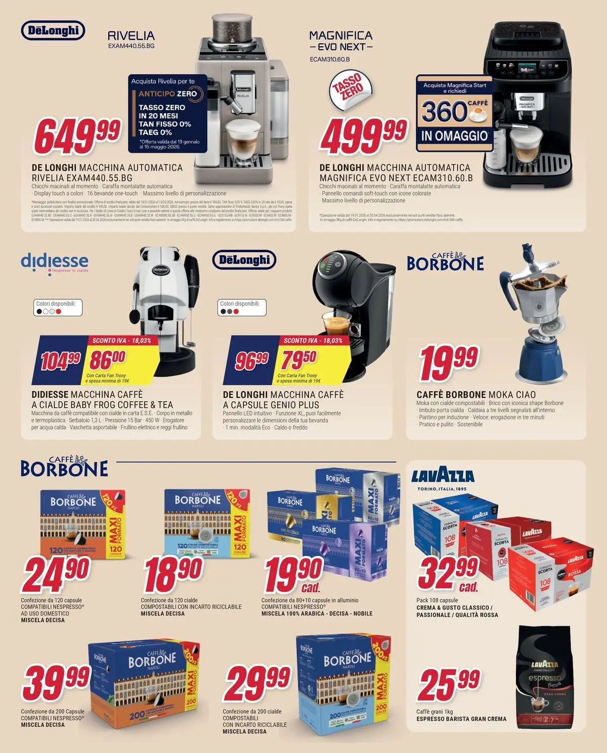 ﻿Trony volantino dal ﻿01/04/2026﻿ > ﻿Anteprima | Pagina: 12 | Prodotti: Crema, Caraffa, Macchina da caffe, Tè