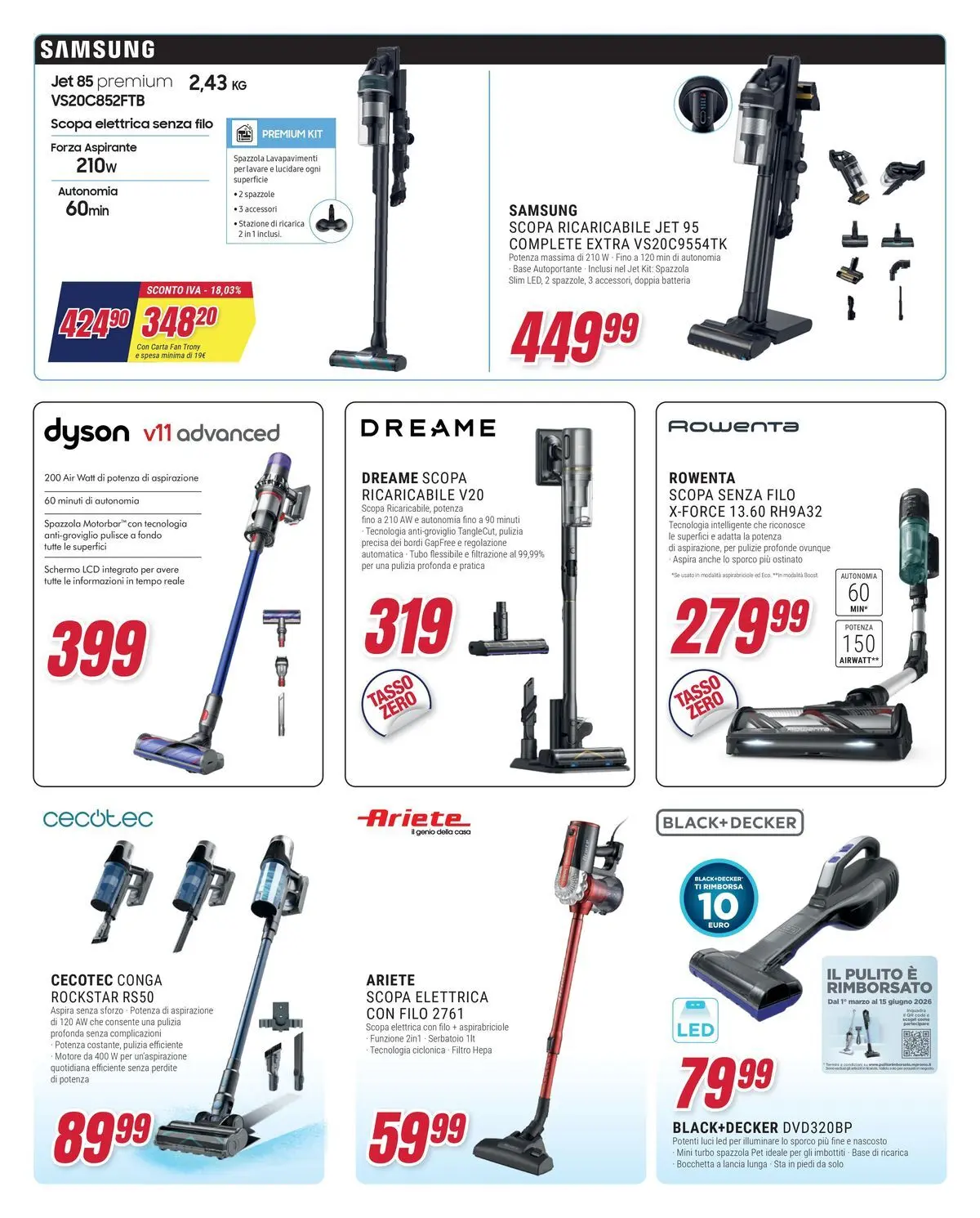 ﻿Trony volantino dal ﻿01/04/2026﻿ > ﻿Anteprima | Pagina: 14 | Prodotti: Spazzola, Scopa elettrica, Scopa, Dyson