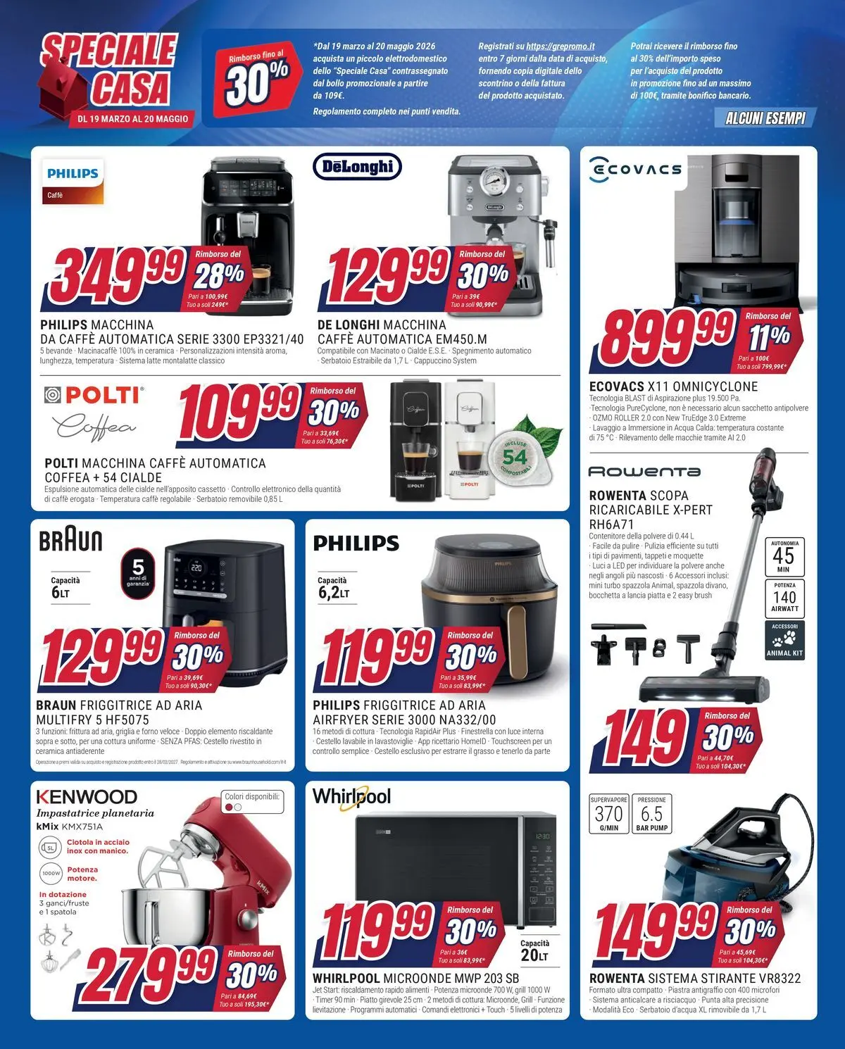 ﻿Trony volantino dal ﻿01/04/2026﻿ > ﻿Anteprima | Pagina: 18 | Prodotti: Friggitrice ad aria, Impastatrice, Scopa, Spatola